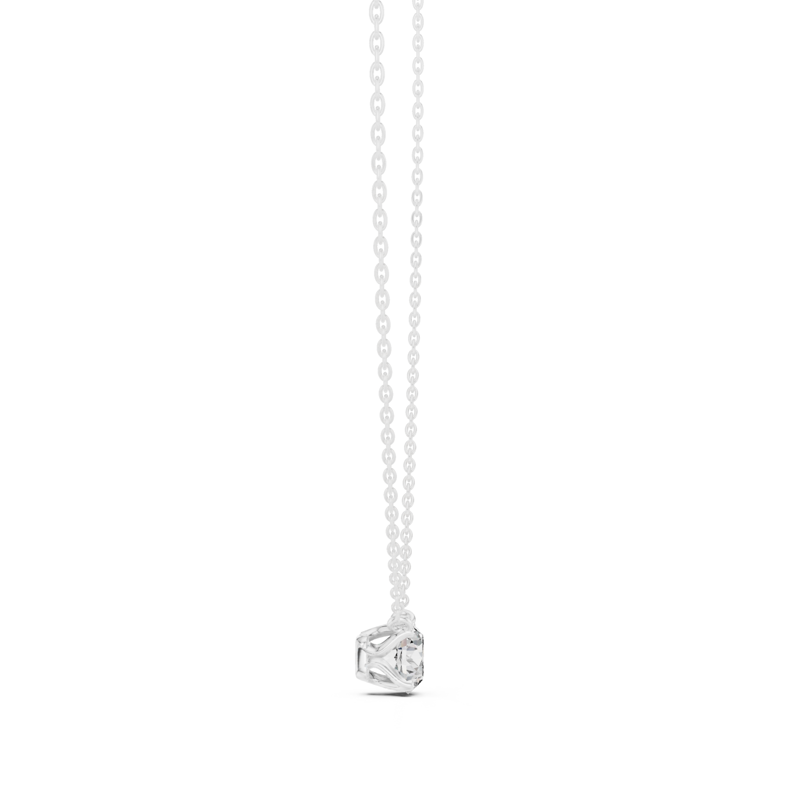  White Gold Morning Dew Whisper Pendant Side View