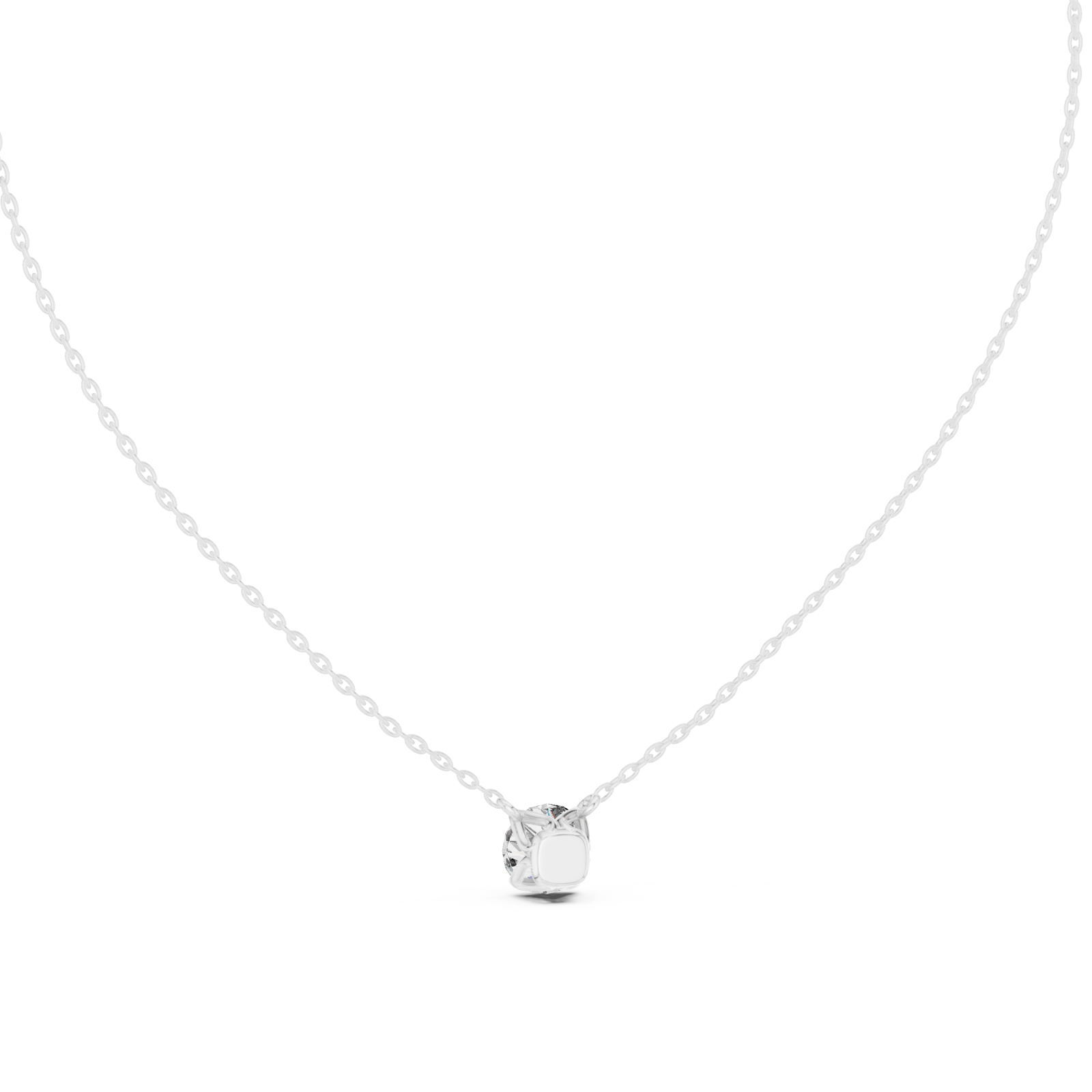  White Gold Morning Dew Whisper Pendant Front View