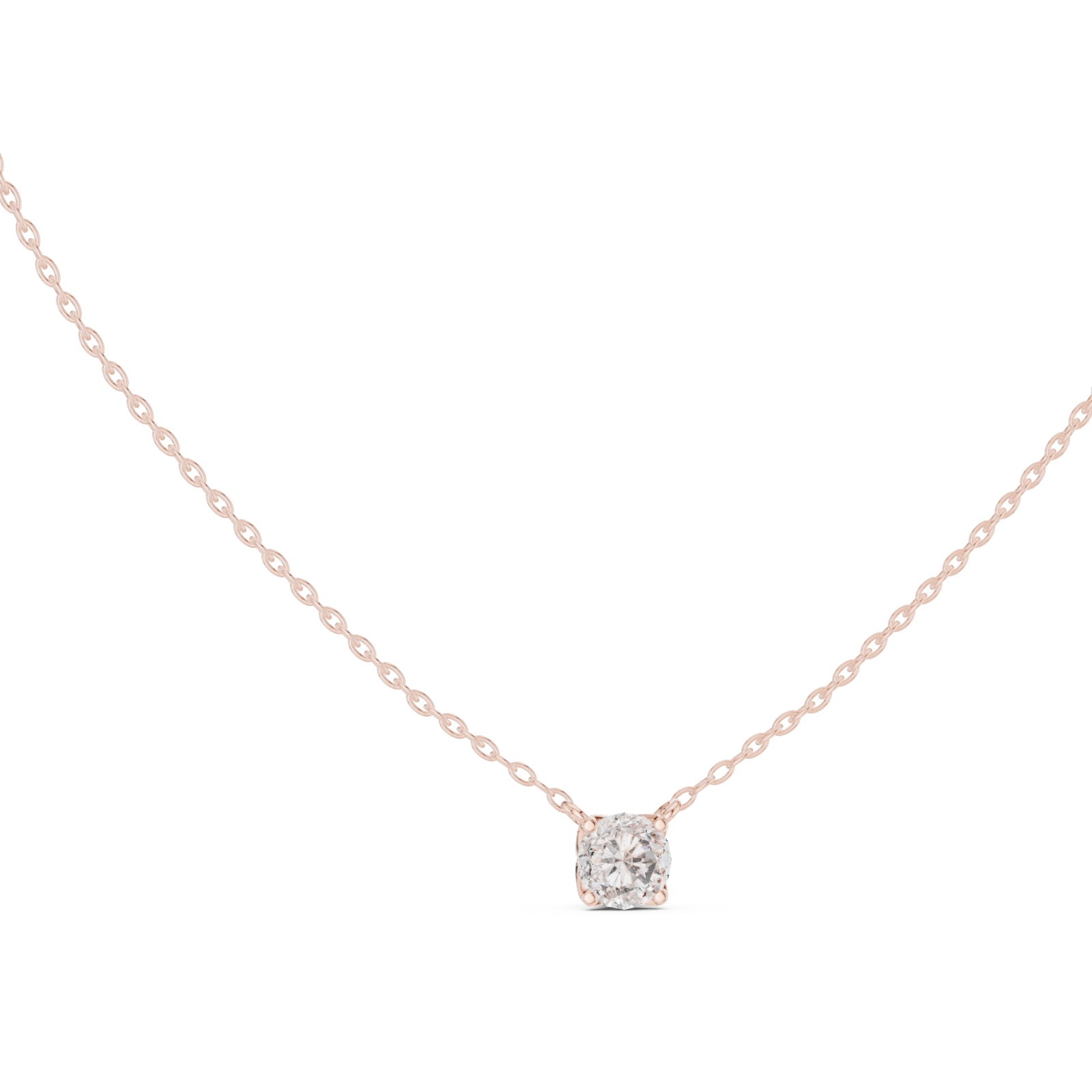  Rose Gold Radiant Blossom Embrace Heart Pendant Necklace Left View