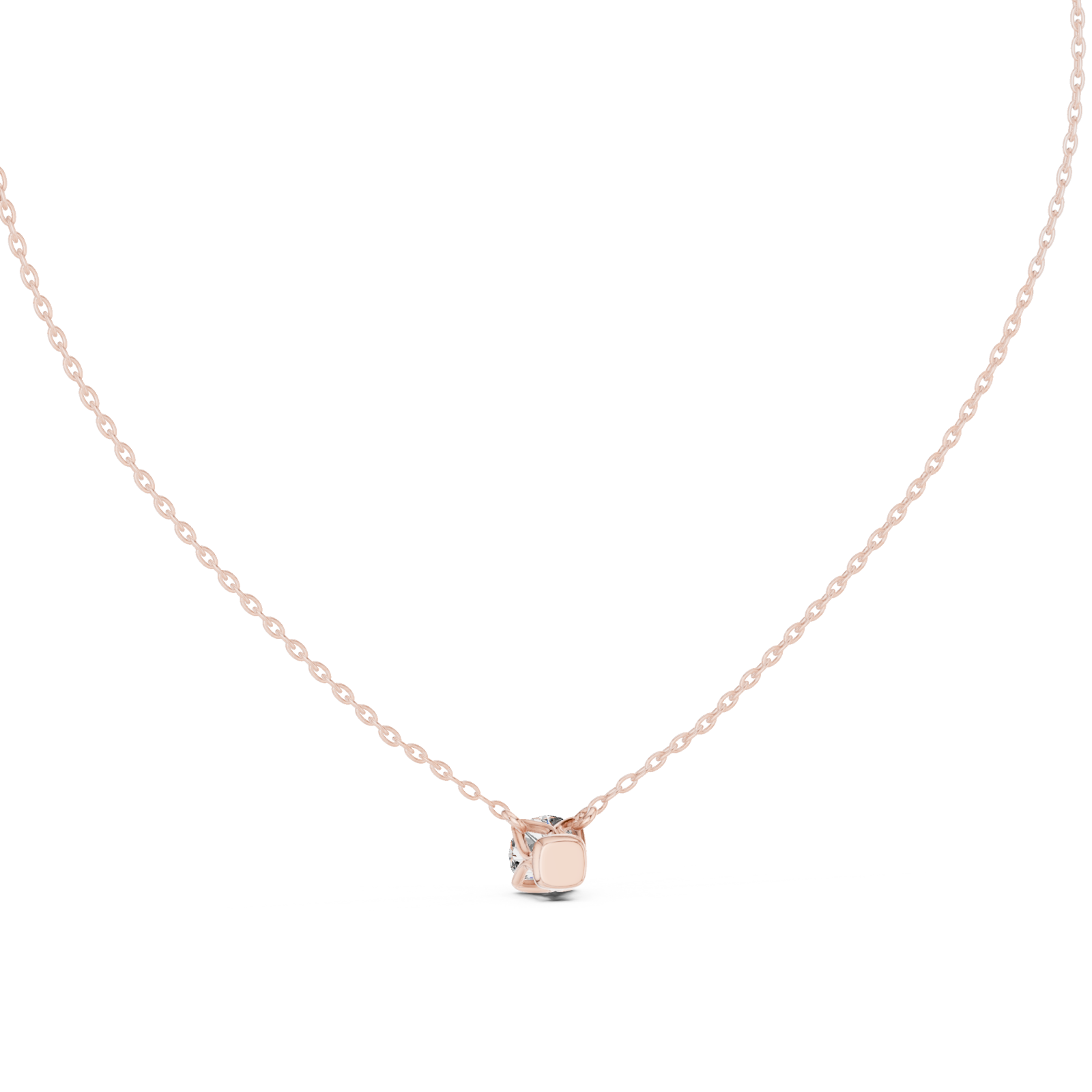  Rose Gold Radiant Blossom Embrace Heart Pendant Necklace Front View