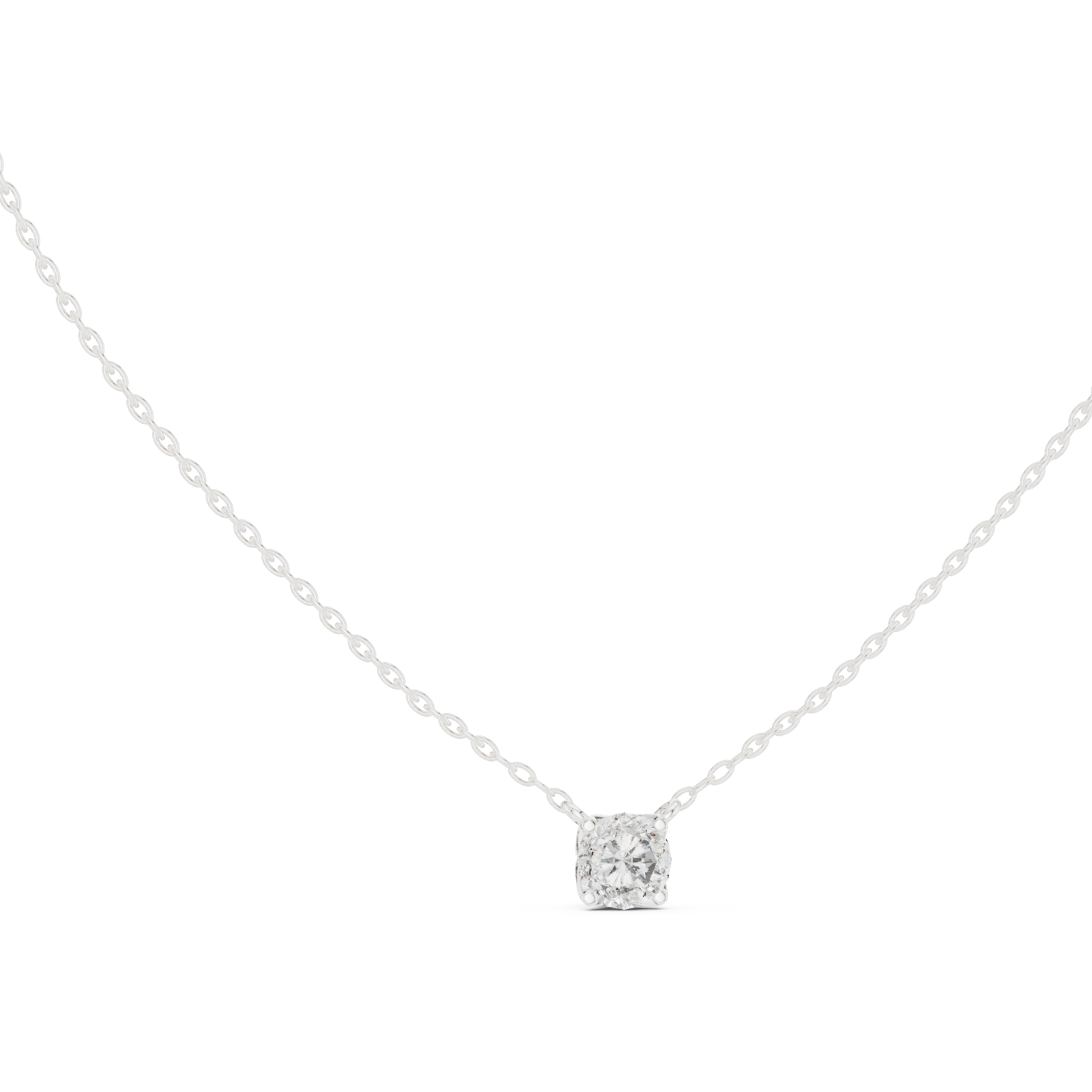  White Gold Radiant Blossom Embrace Heart Pendant Necklace Left View