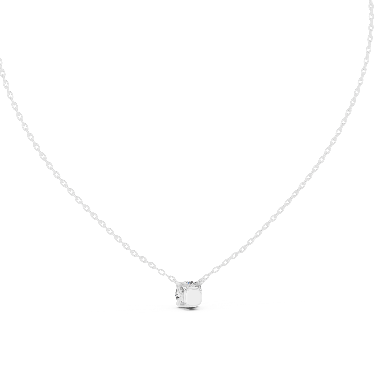  White Gold Radiant Blossom Embrace Heart Pendant Necklace Front View