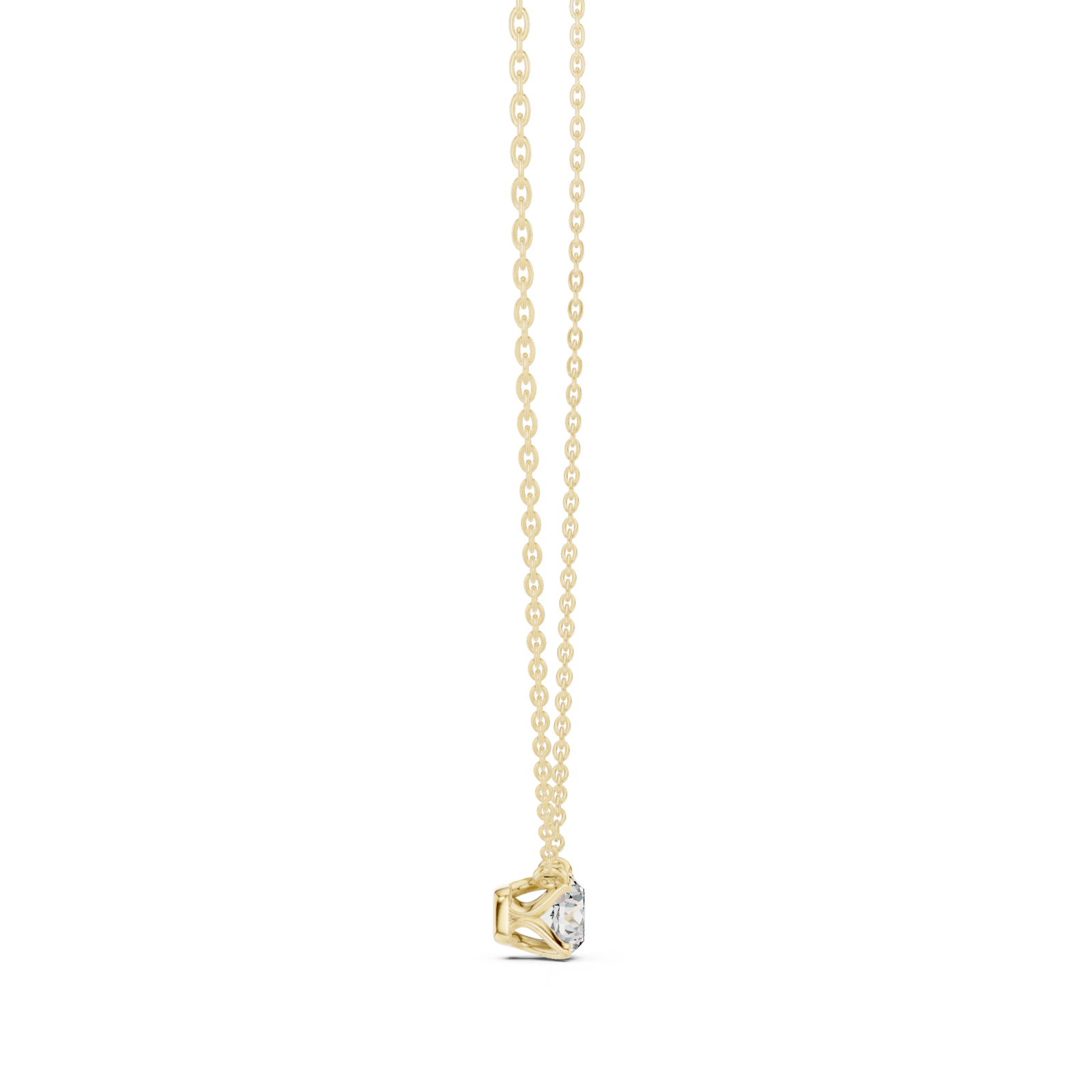  Gold Radiant Blossom Embrace Heart Pendant Necklace Side View