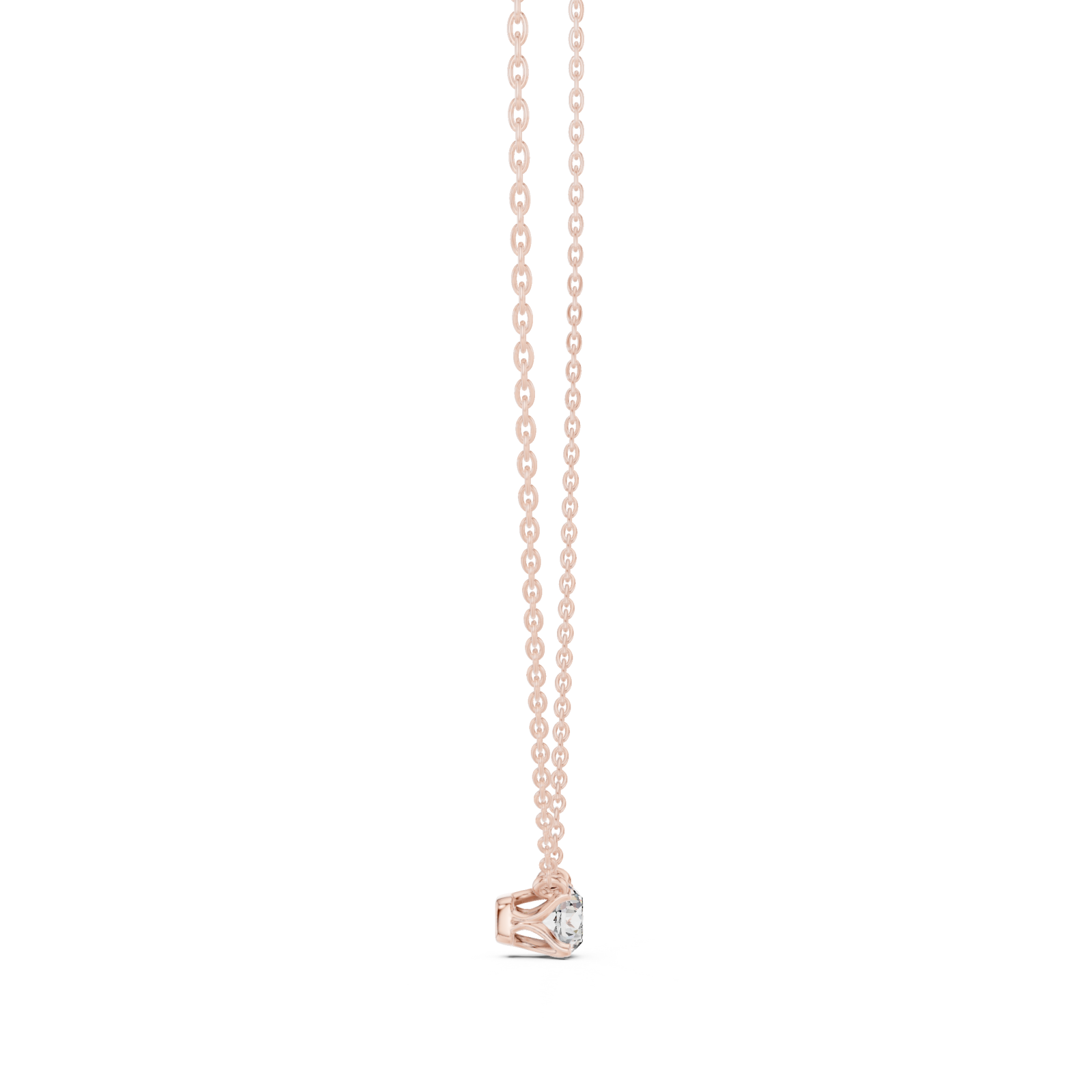  Rose Gold Radiant Hope Elegant Heart Necklace Side View