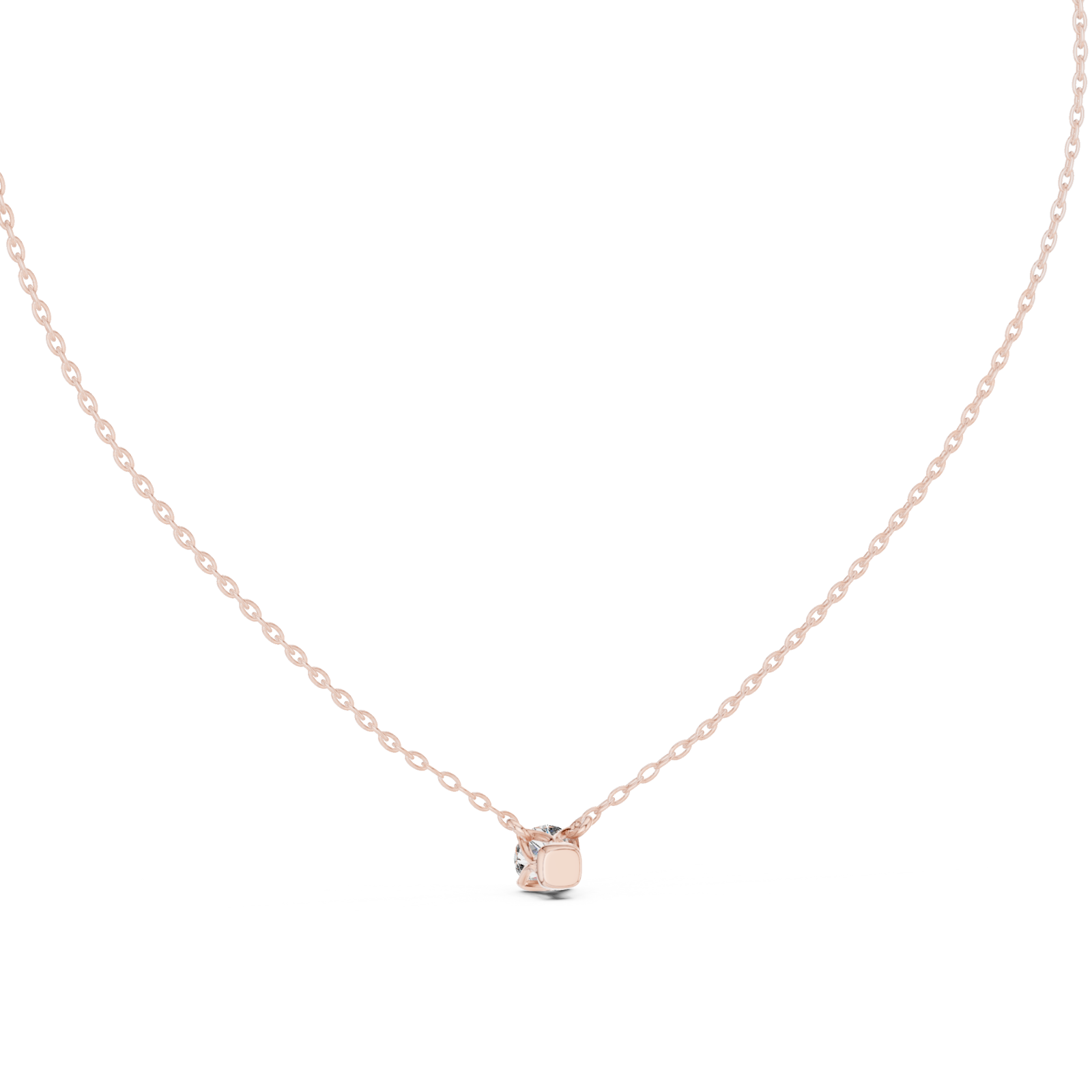  Rose Gold Radiant Hope Elegant Heart Necklace Front View