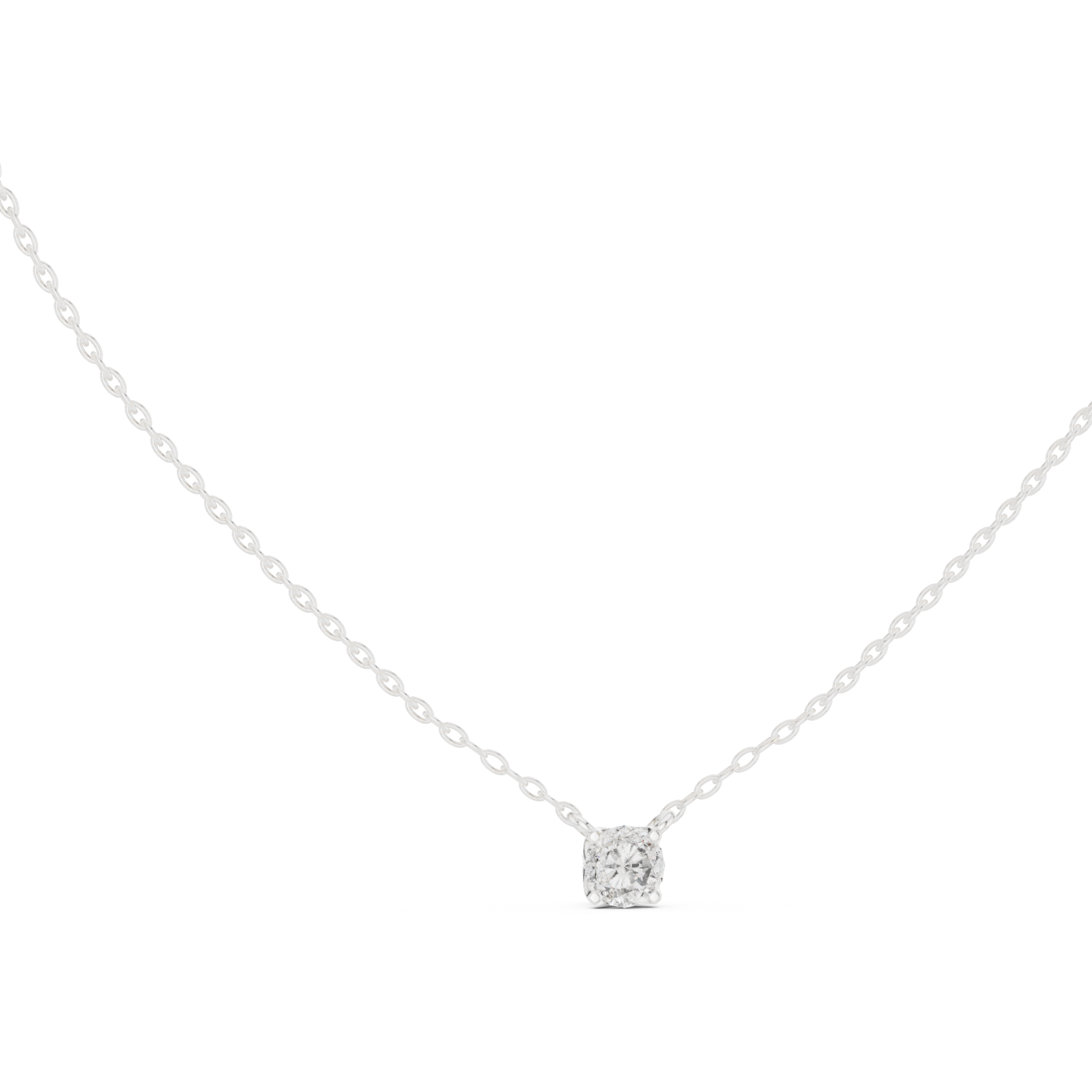  White Gold Radiant Hope Elegant Heart Necklace Left View