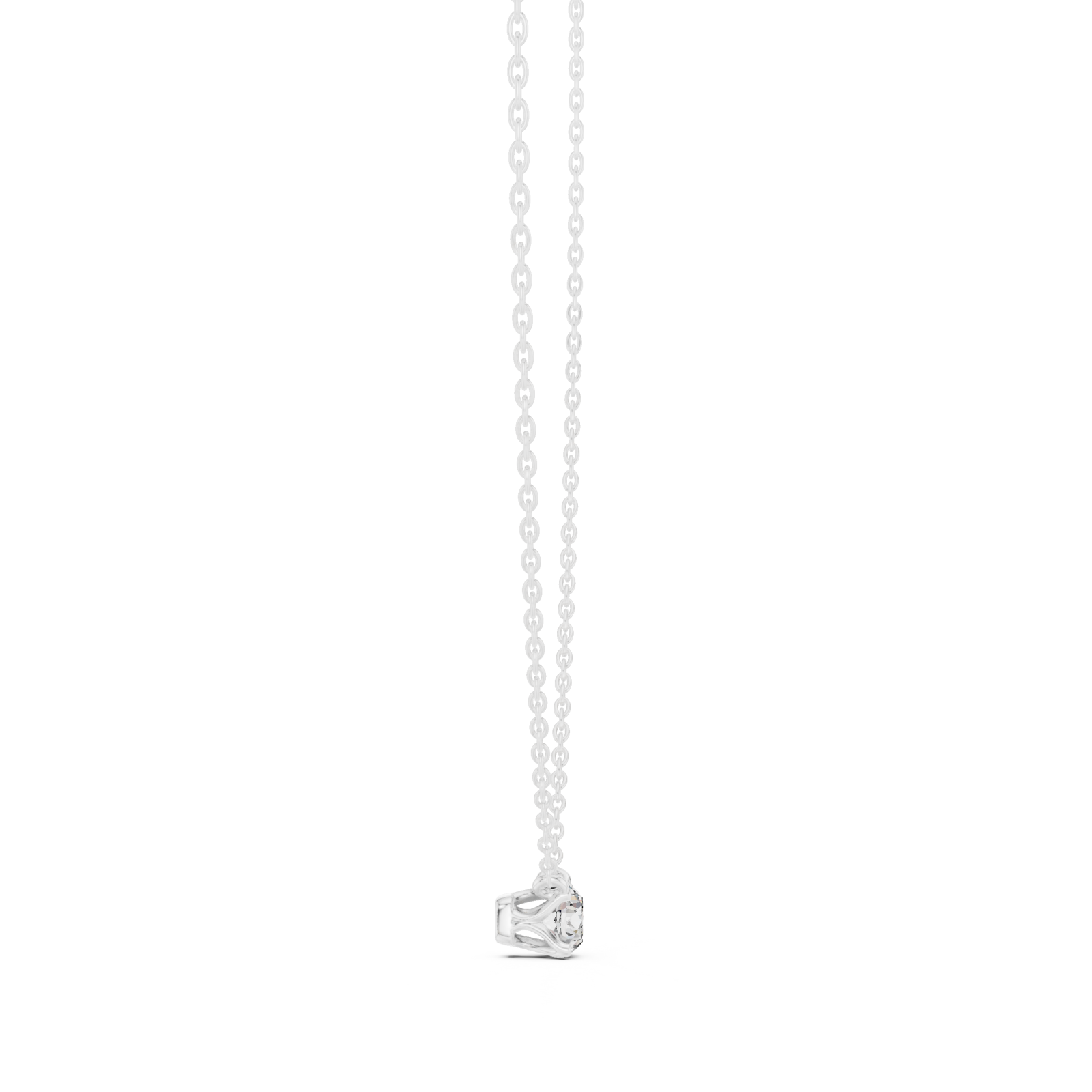  White Gold Radiant Hope Elegant Heart Necklace Side View