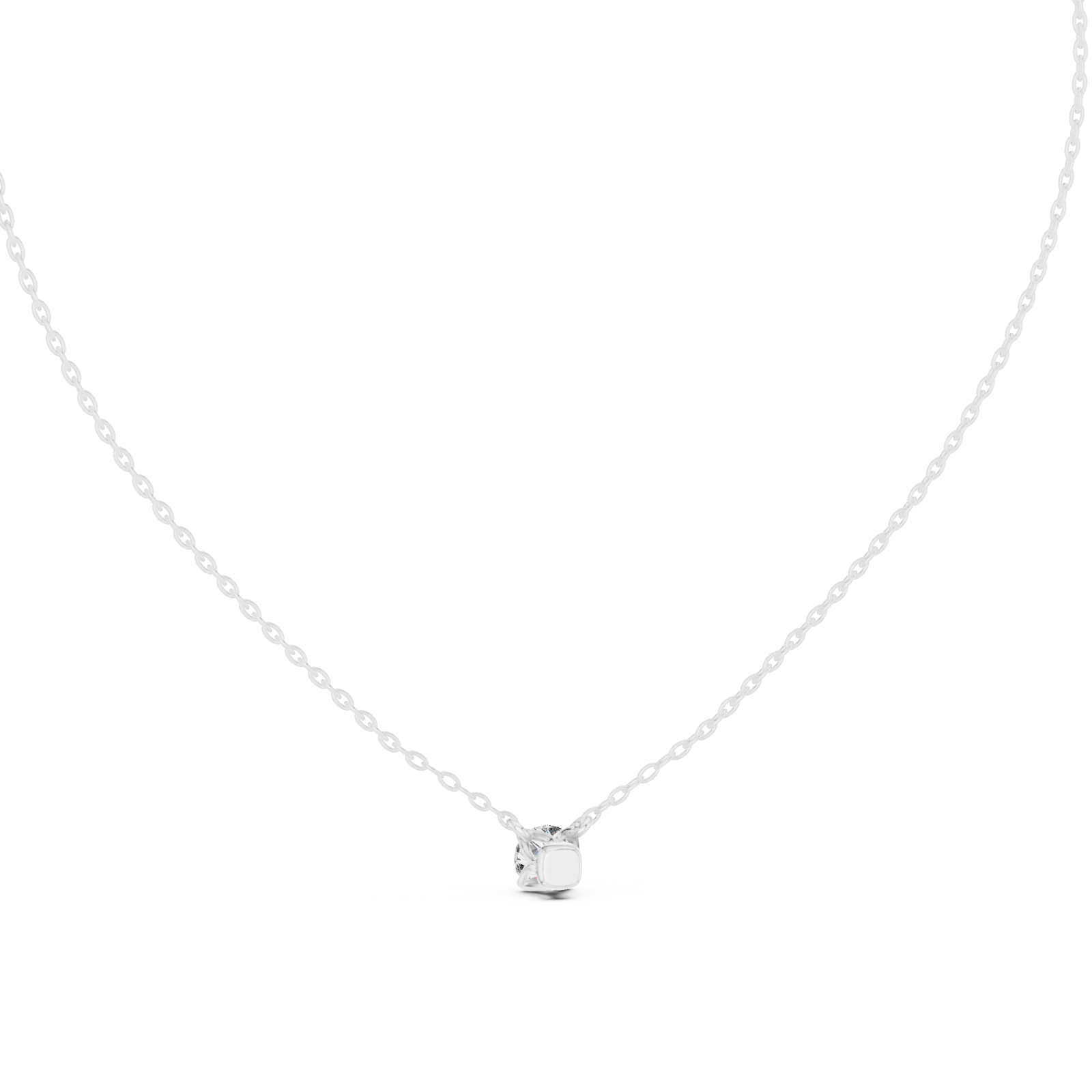  White Gold Radiant Hope Elegant Heart Necklace Front View