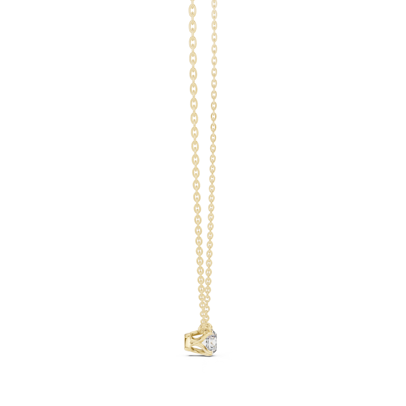  Gold Radiant Hope Elegant Heart Necklace Side View