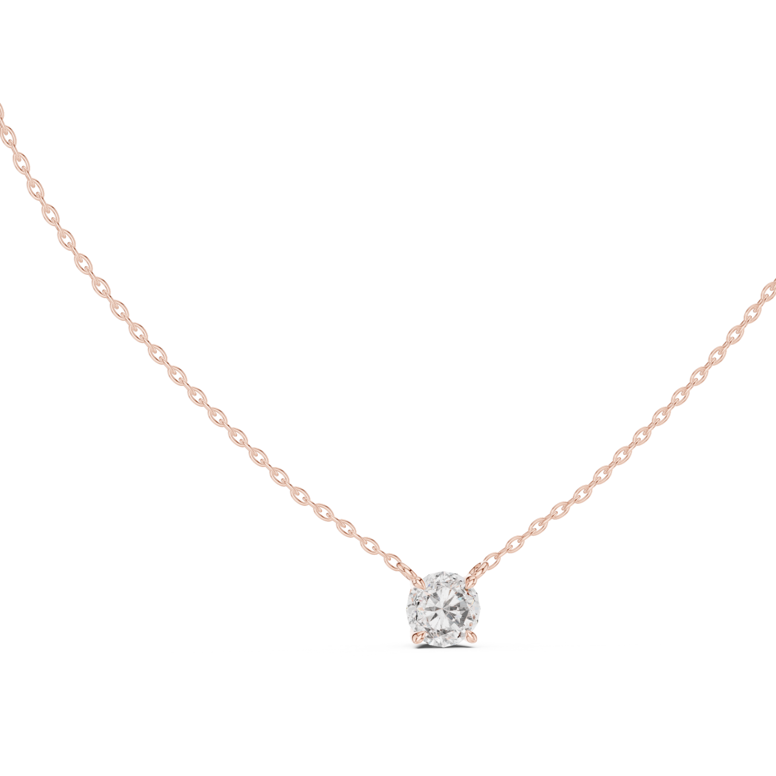  Rose Gold Radiant Affection Harmony Solitaire Necklace Left View