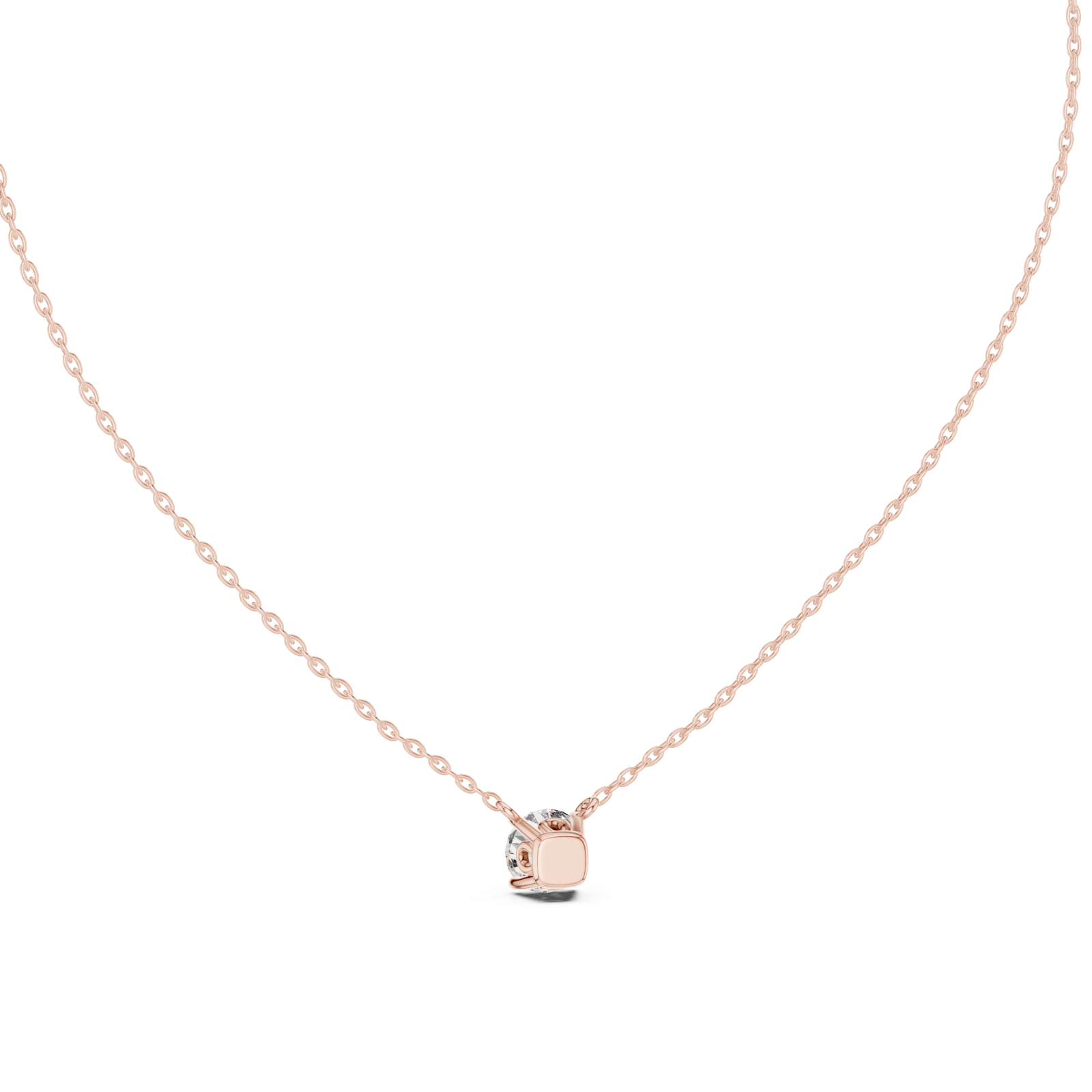  Rose Gold Radiant Affection Harmony Solitaire Necklace Front View