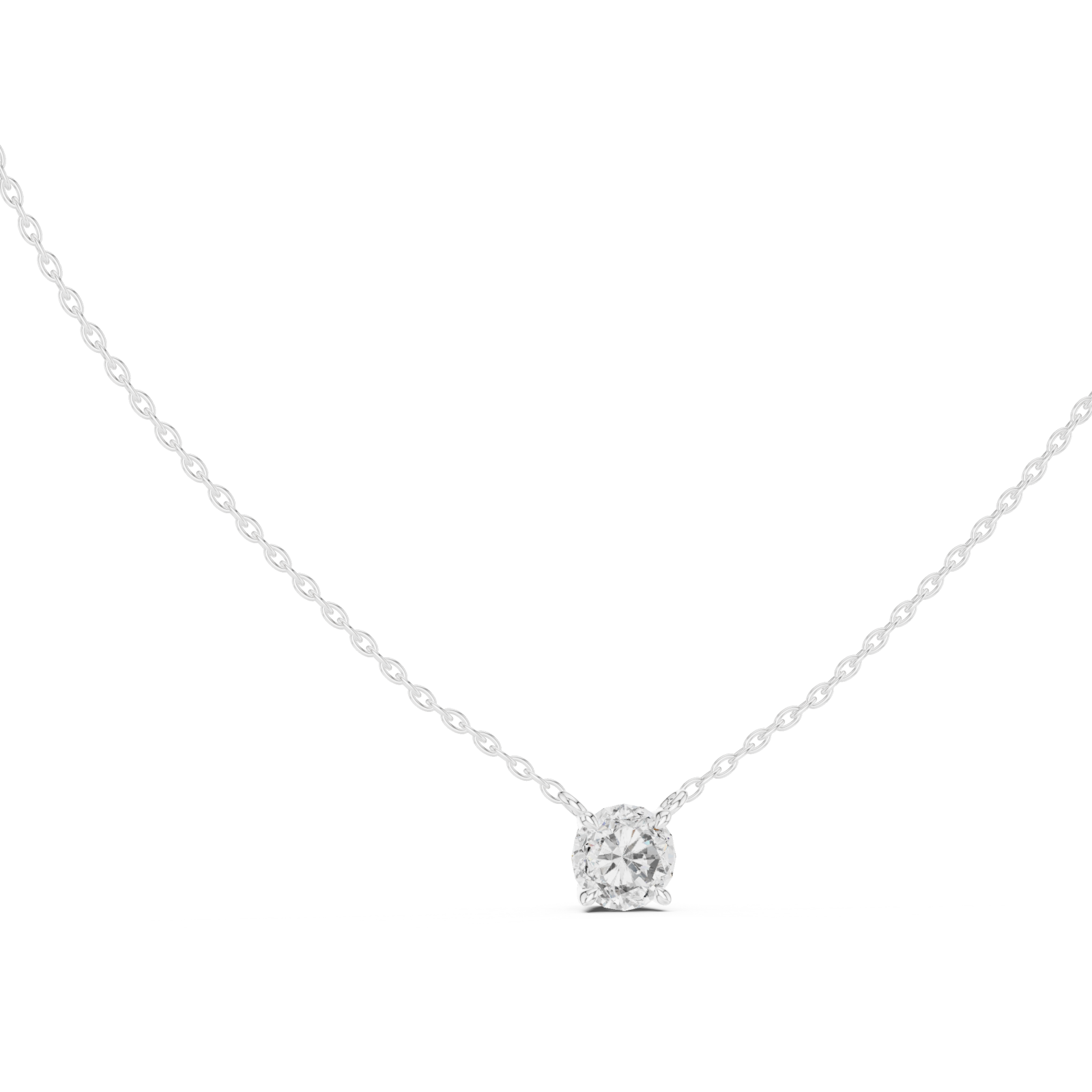  White Gold Radiant Affection Harmony Solitaire Necklace Left View