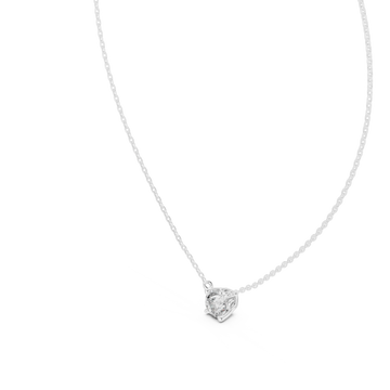  White Gold Radiant Affection Harmony Solitaire Necklace Right View