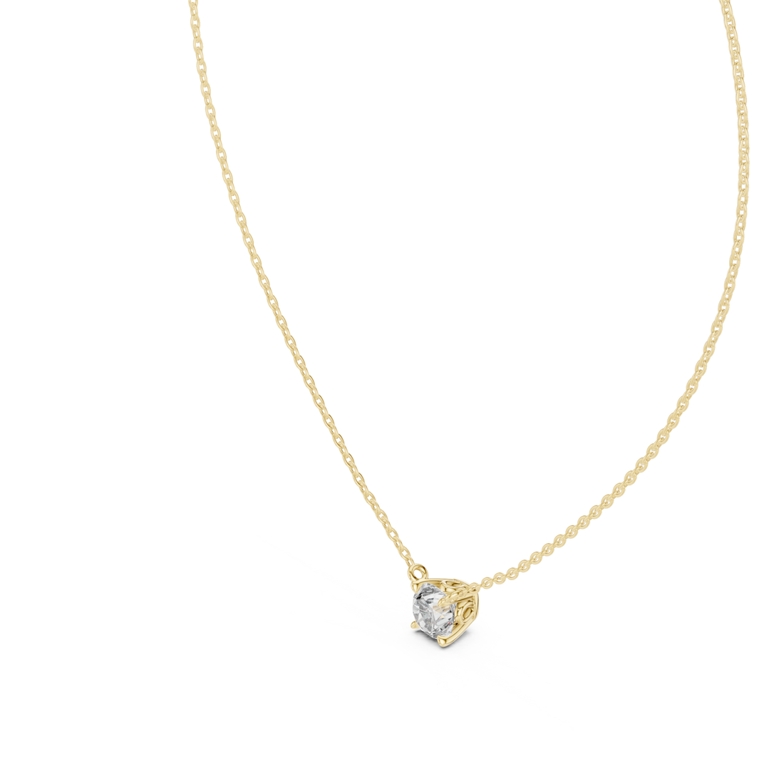 Gold Radiant Affection Harmony Solitaire Necklace Right View