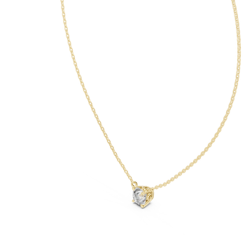 Gold Radiant Affection Harmony Solitaire Necklace Right View