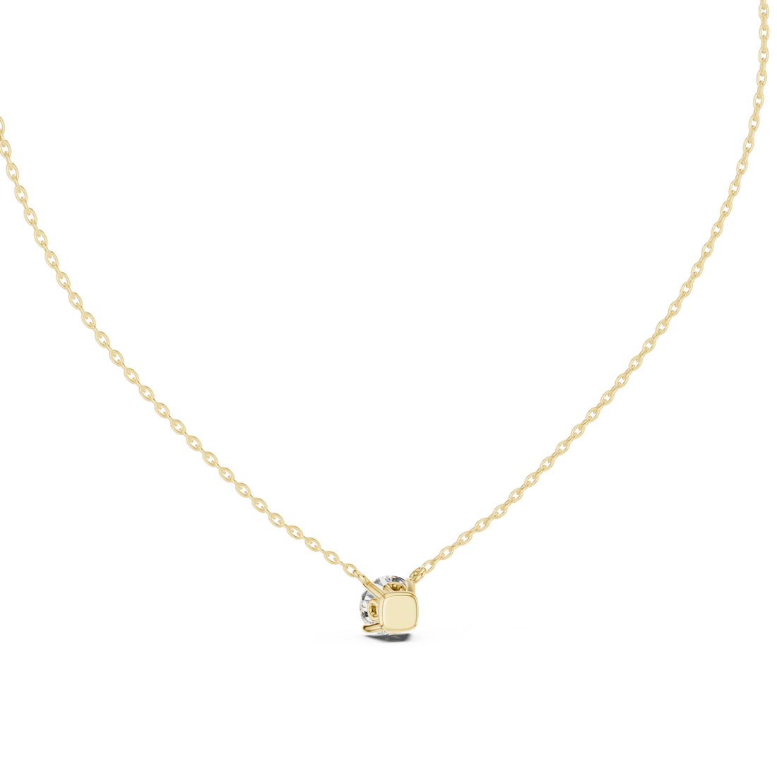 Gold Radiant Affection Harmony Solitaire Necklace Right View