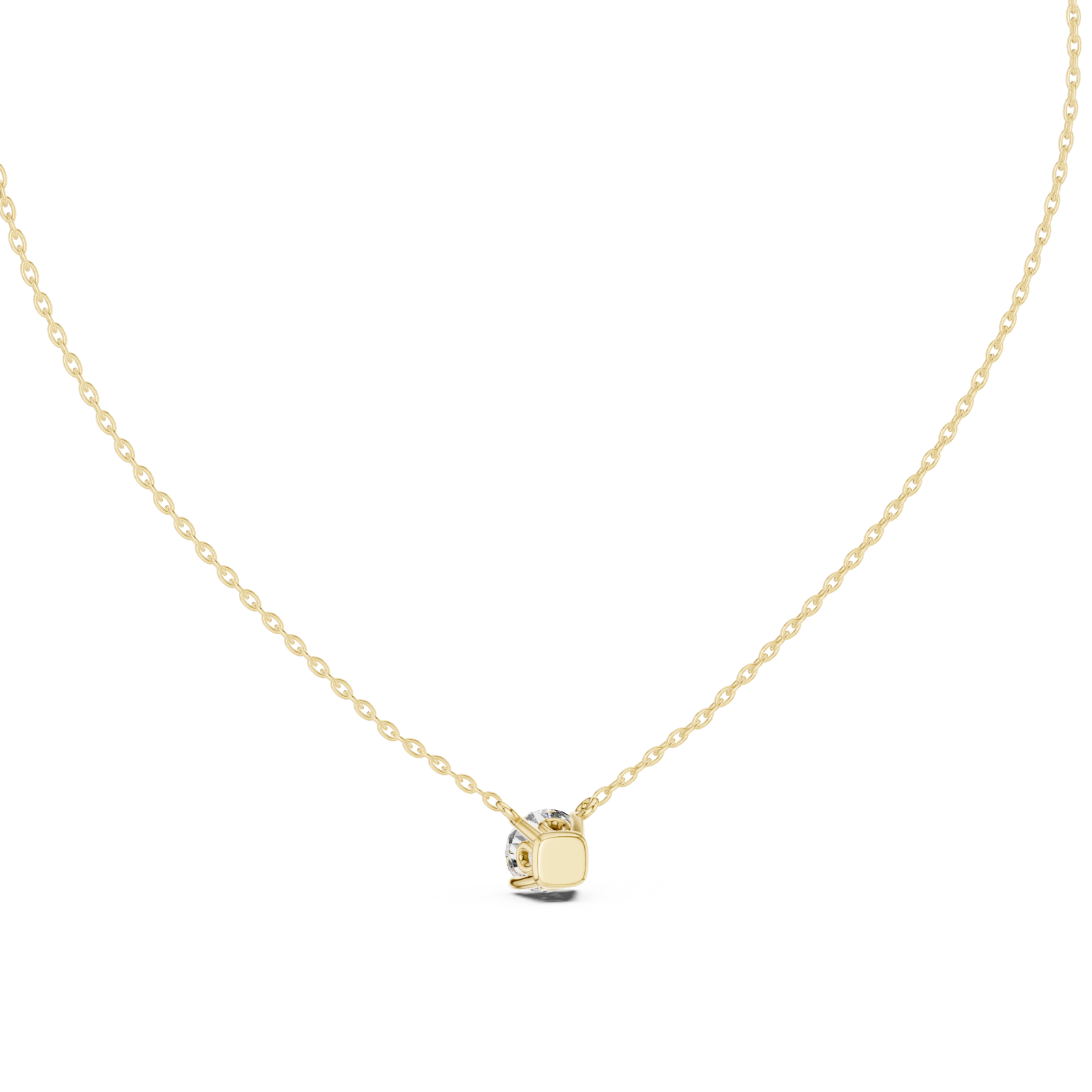  Gold Radiant Affection Harmony Solitaire Necklace Front View