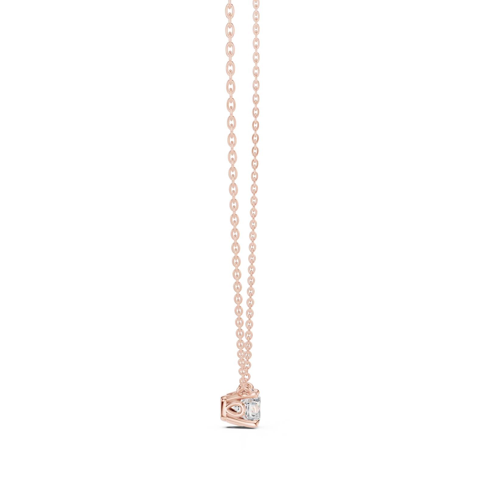  Rose Gold Celestial Touchstone Heart Pendant Side View