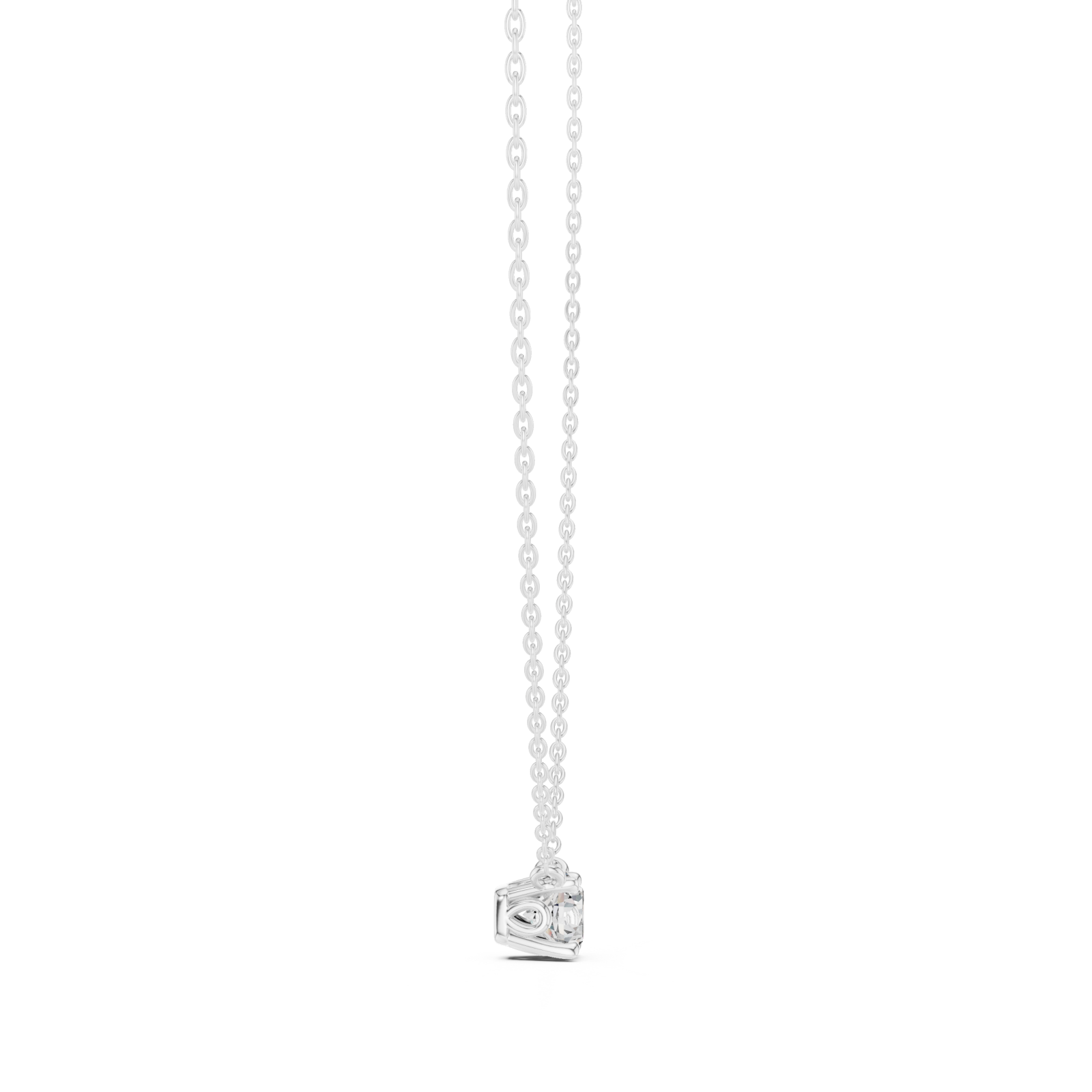  White Gold Celestial Touchstone Heart Pendant Side View