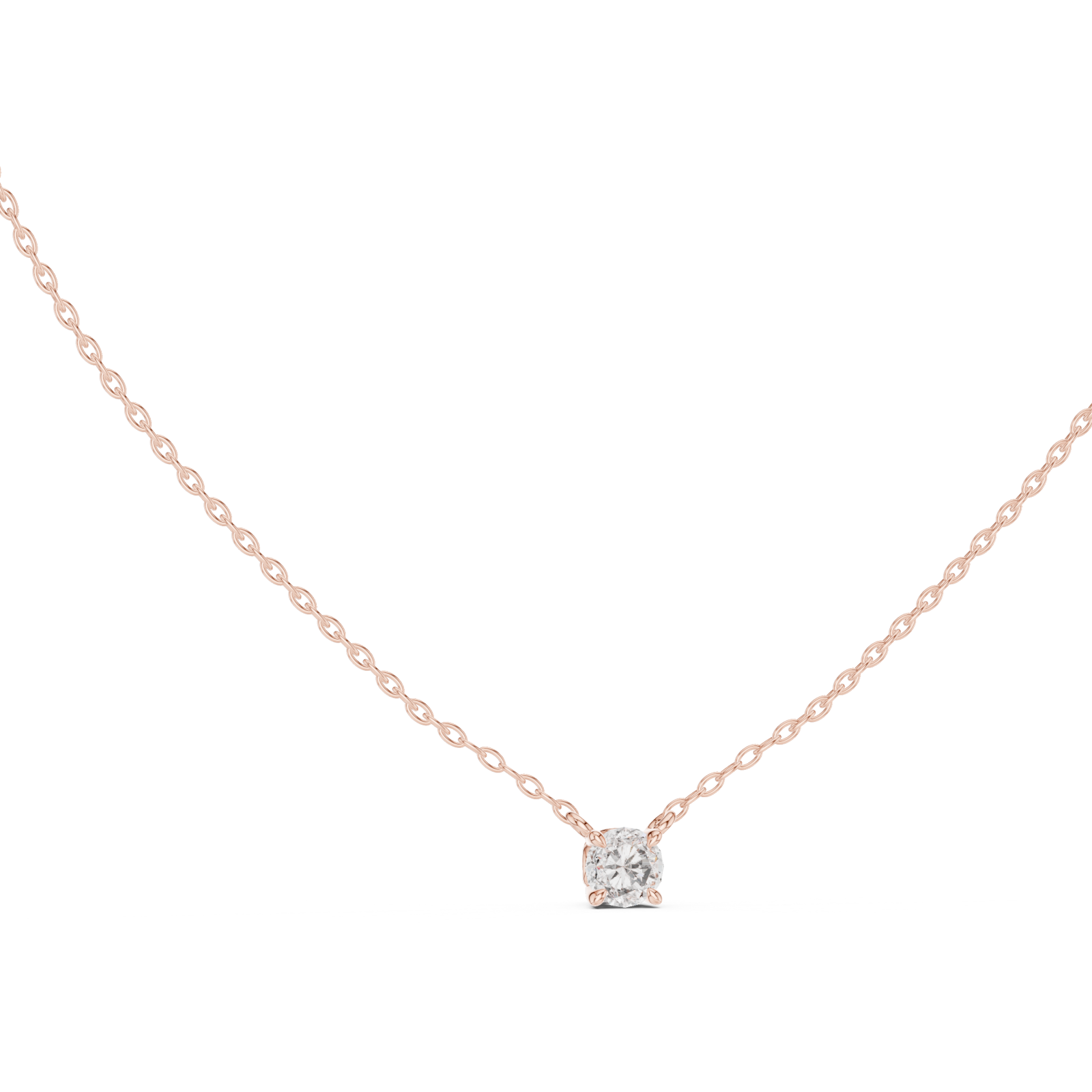  Rose Gold Luminous Heart Solitaire Pendant Left View