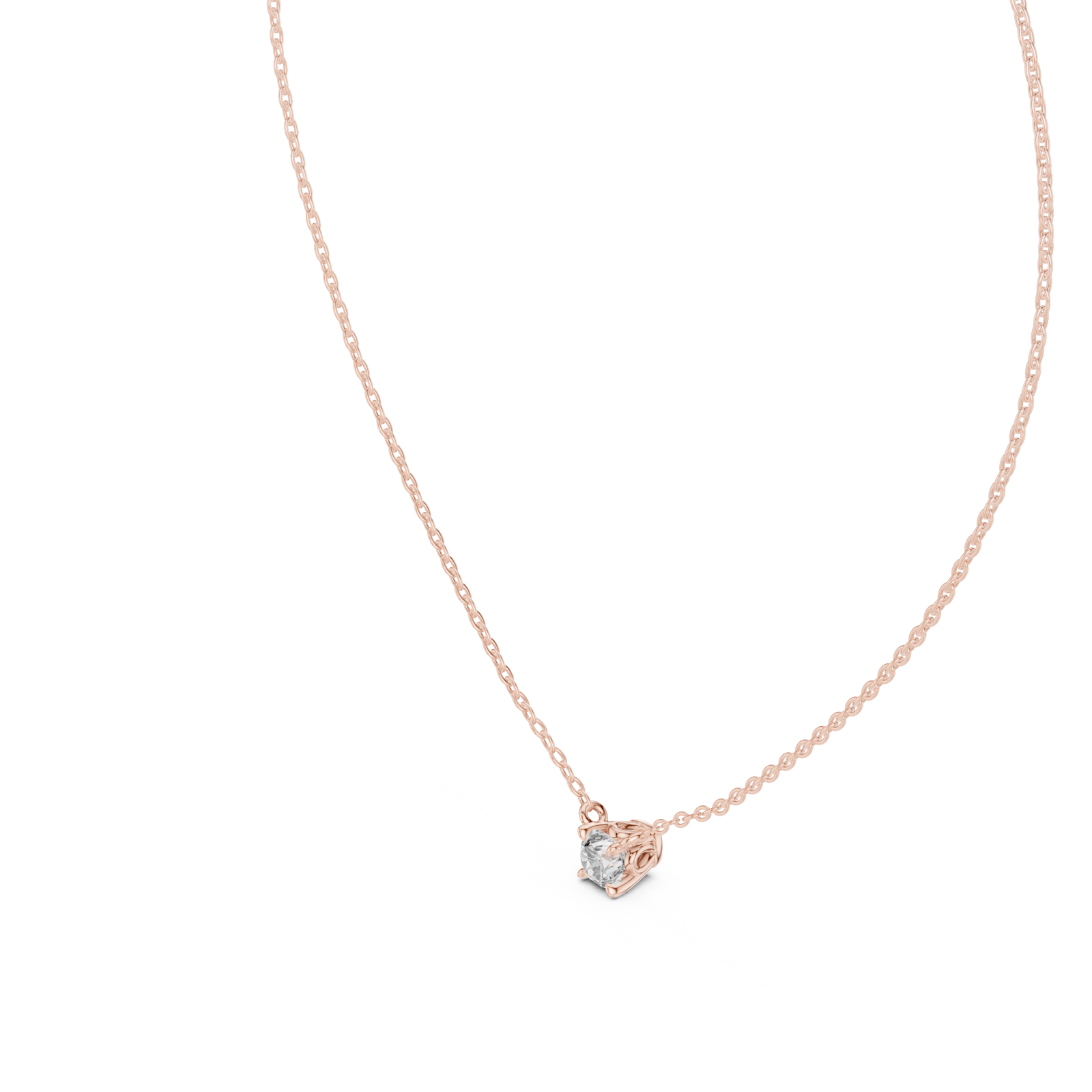  Rose Gold Luminous Heart Solitaire Pendant Right View