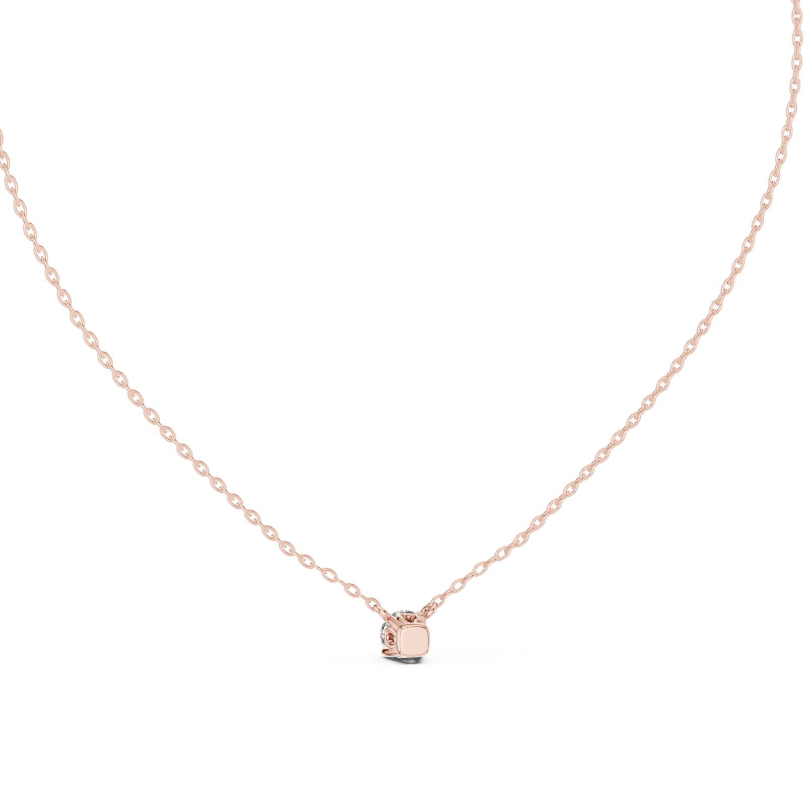  Rose Gold Luminous Heart Solitaire Pendant Front View