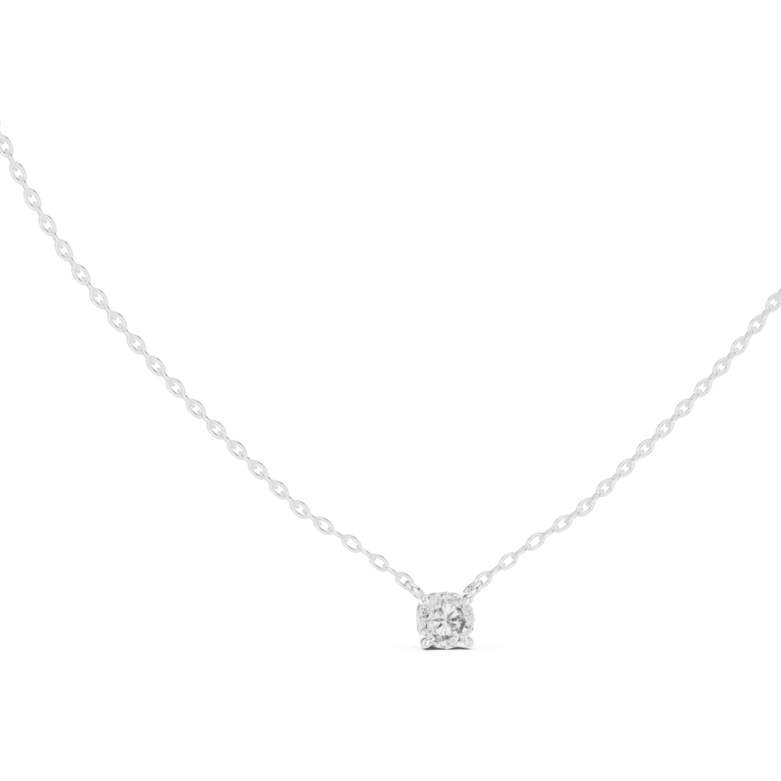  White Gold Luminous Heart Solitaire Pendant Left View