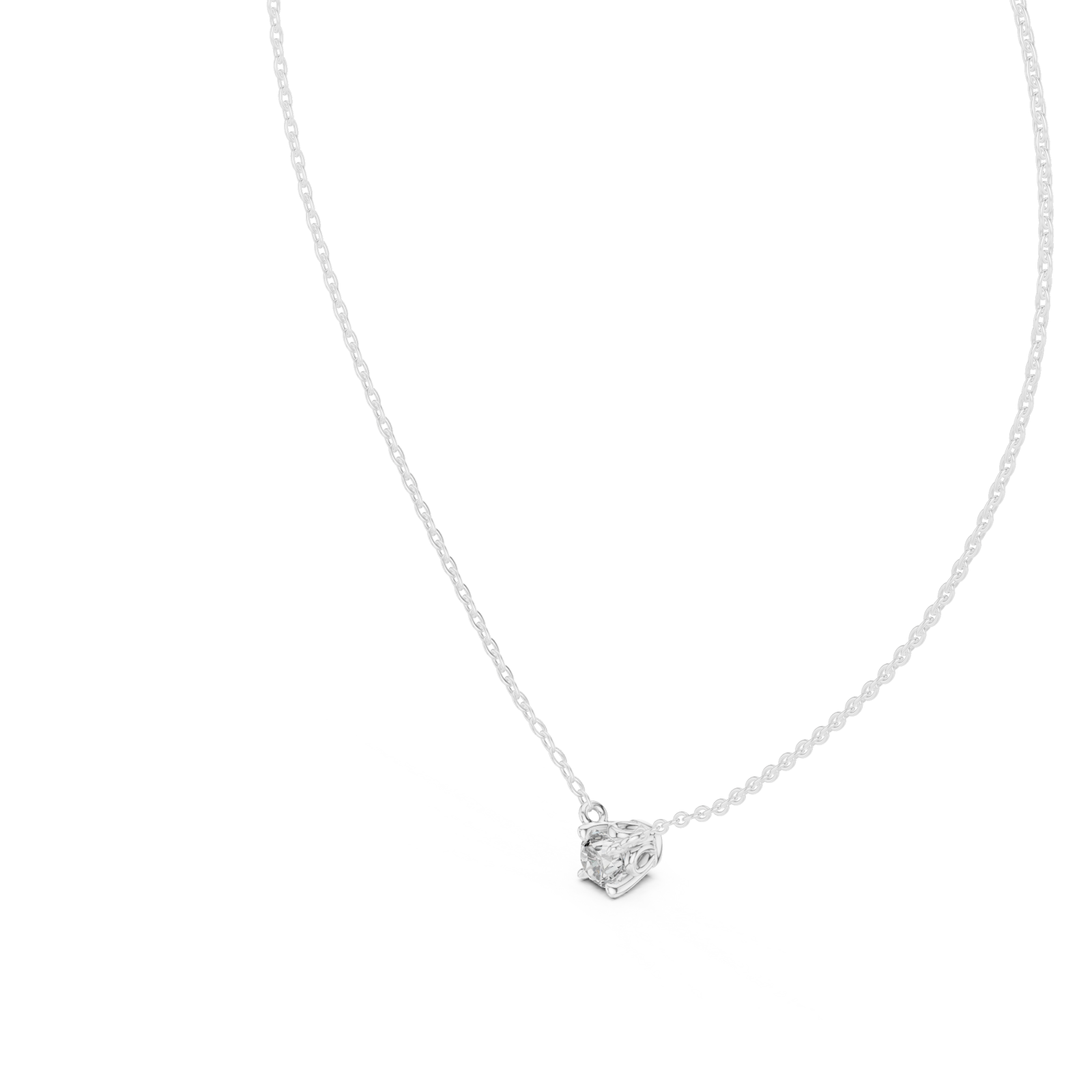  White Gold Luminous Heart Solitaire Pendant Right View