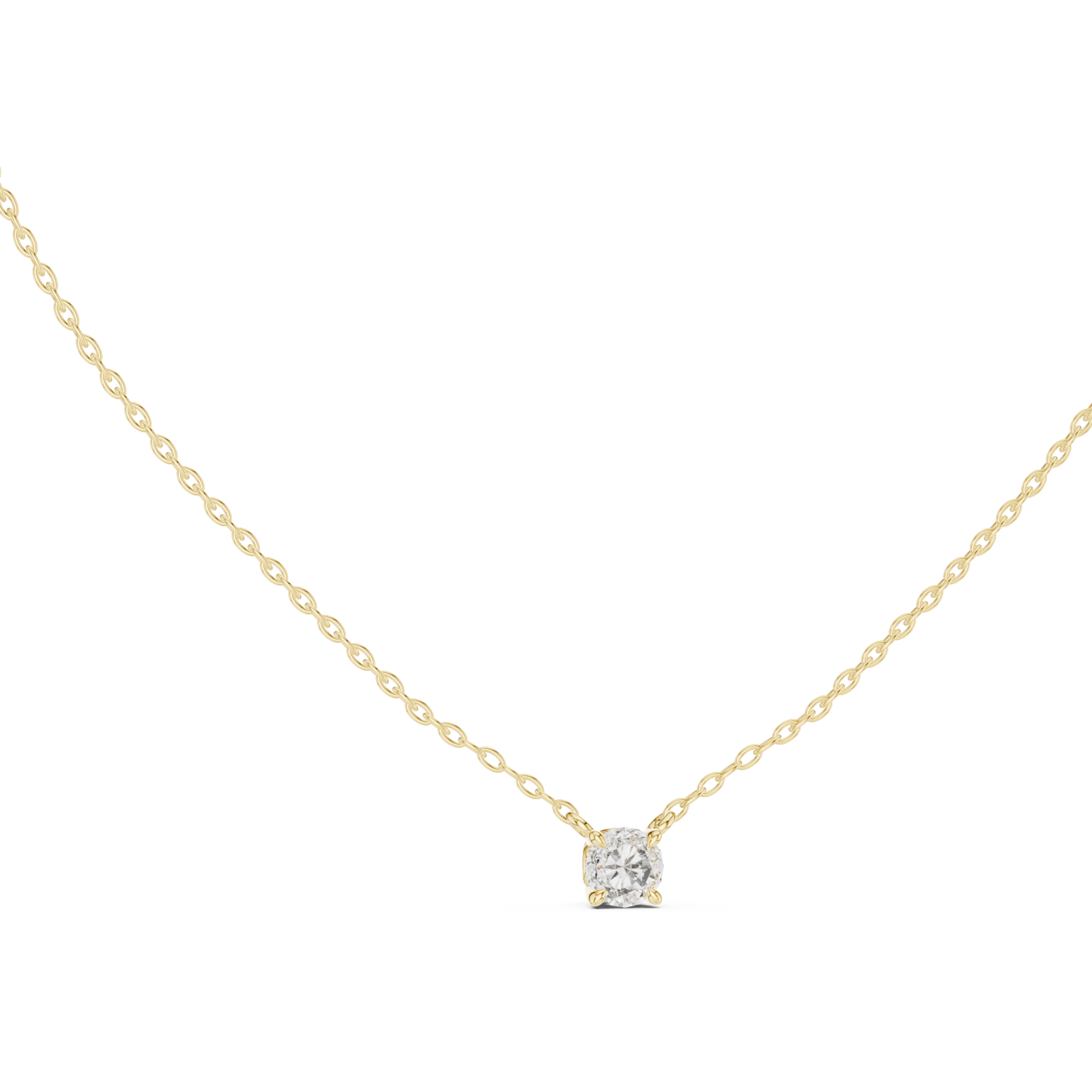  Gold Luminous Heart Solitaire Pendant Left View