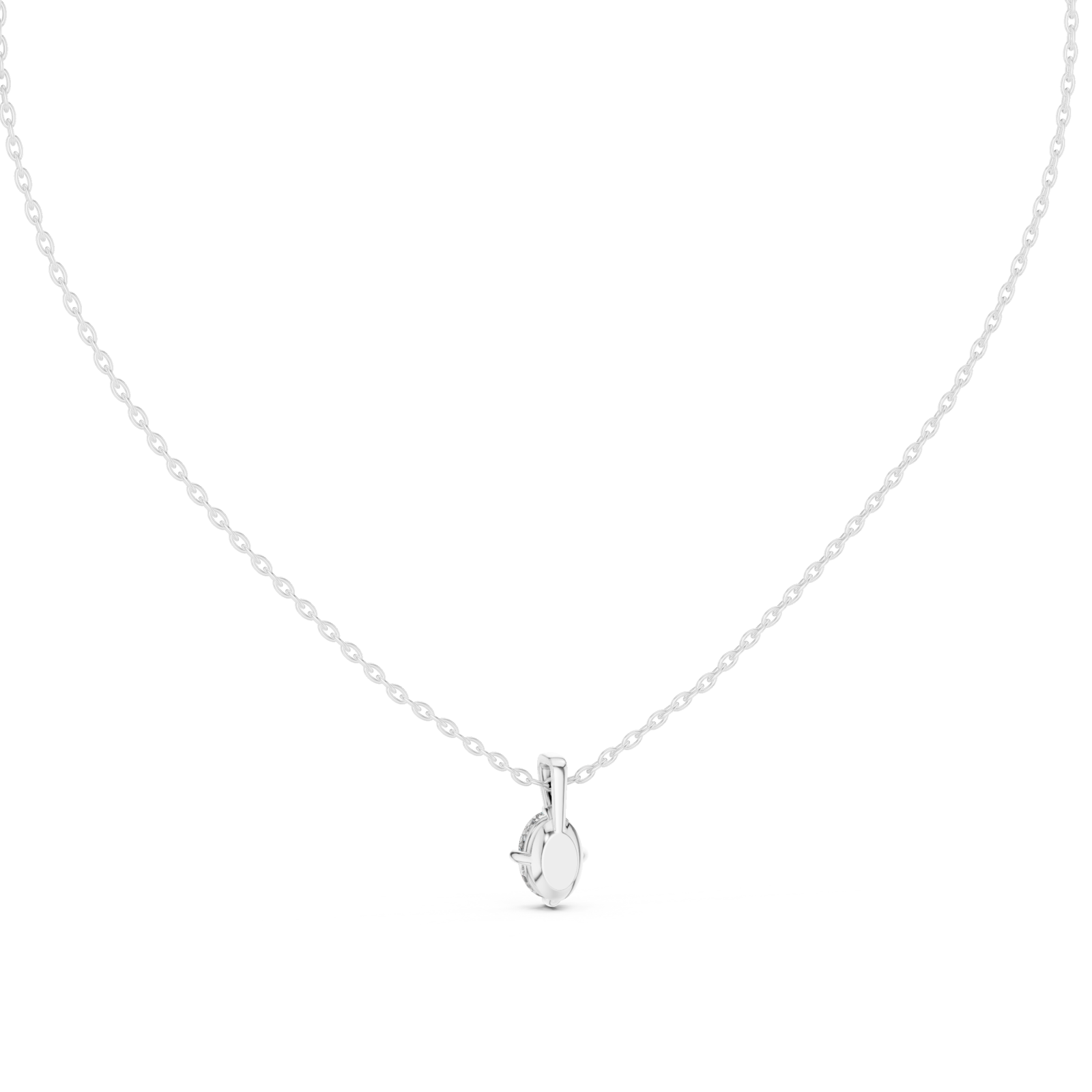  White Gold Golden Spiral Embrace Circle Pendant Front View