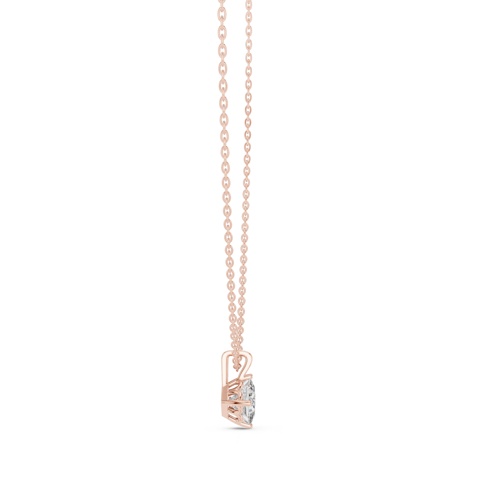  Rose Gold Radiant Solstice Whisper Pendant Side View