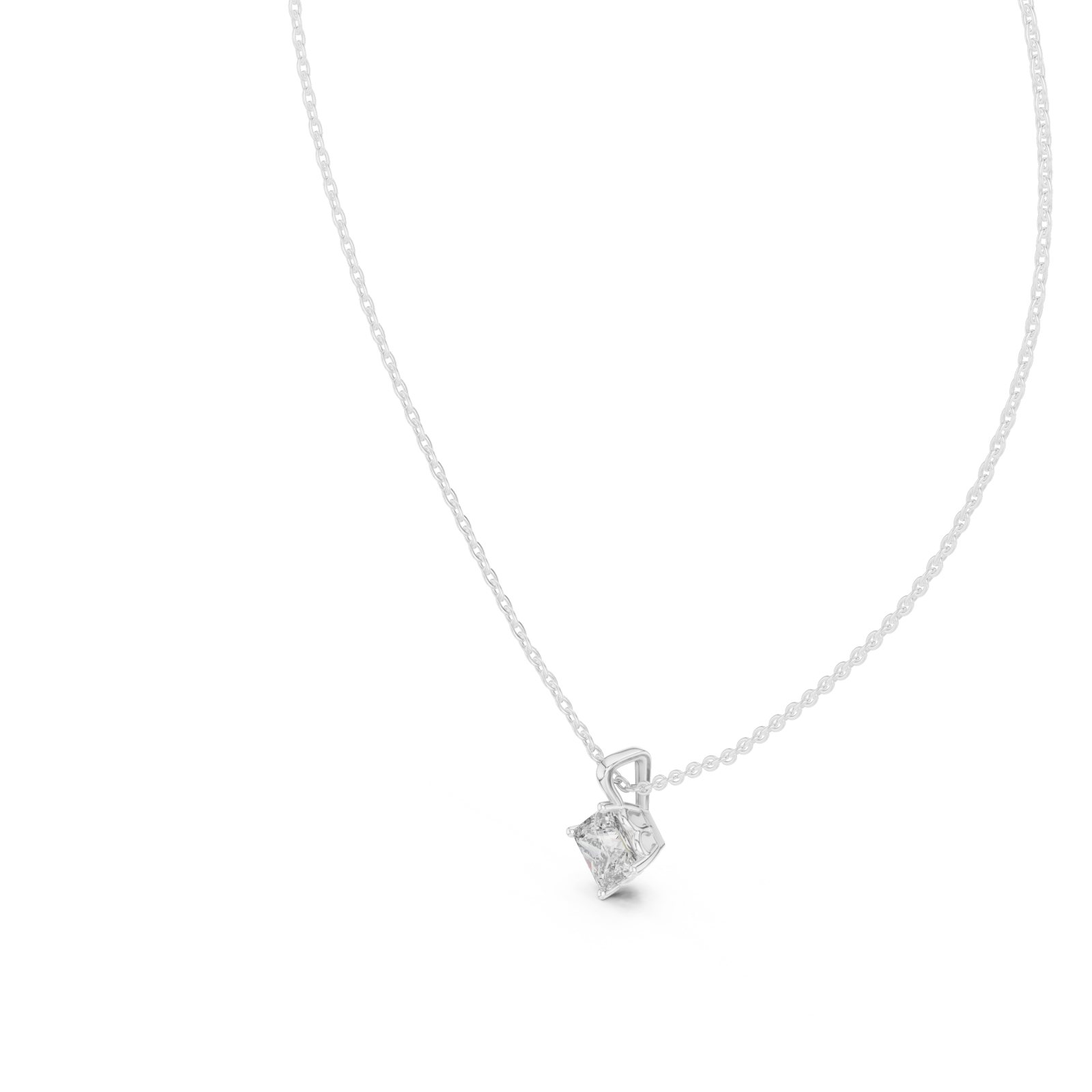  White Gold Radiant Solstice Whisper Pendant Right View