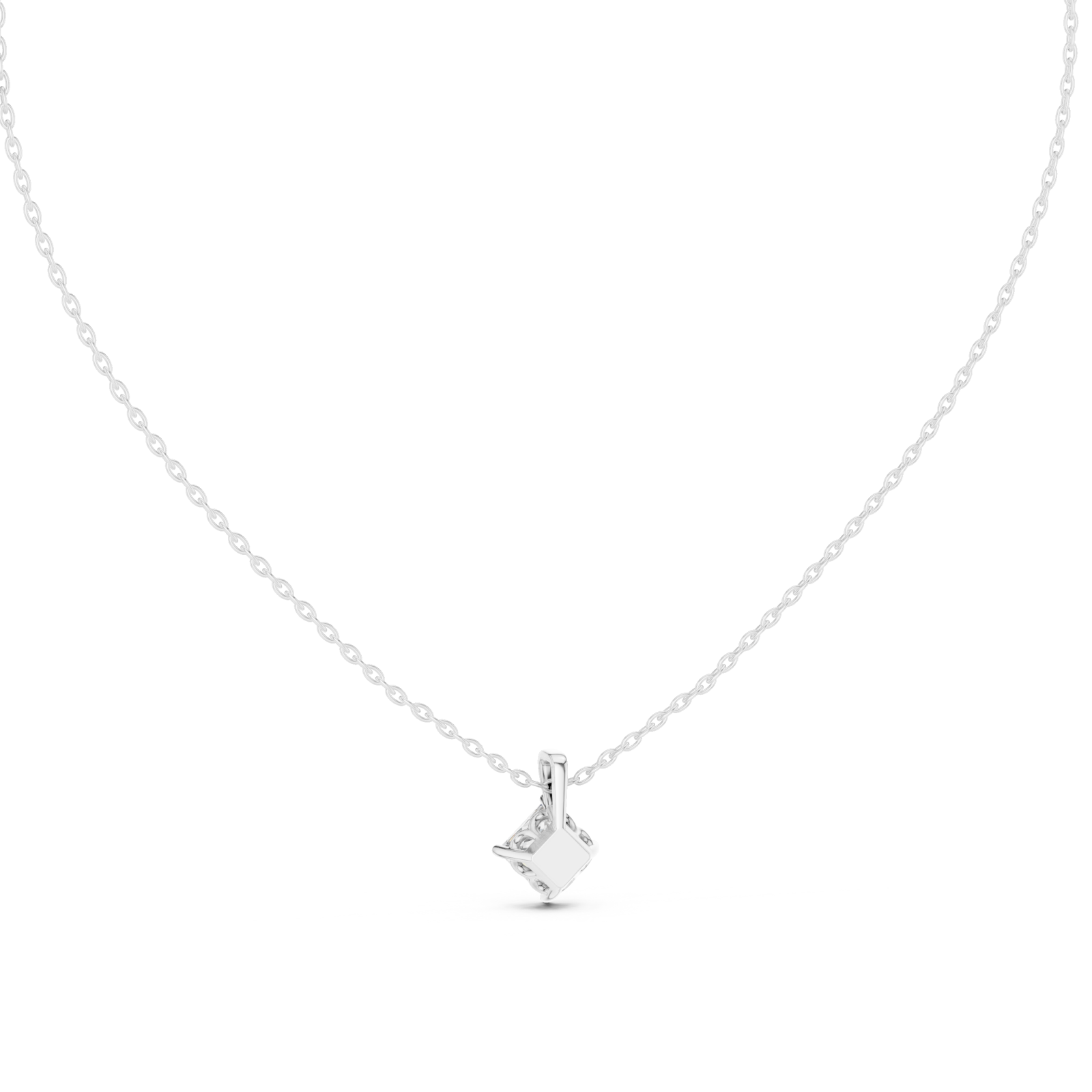  White Gold Radiant Solstice Whisper Pendant Front View