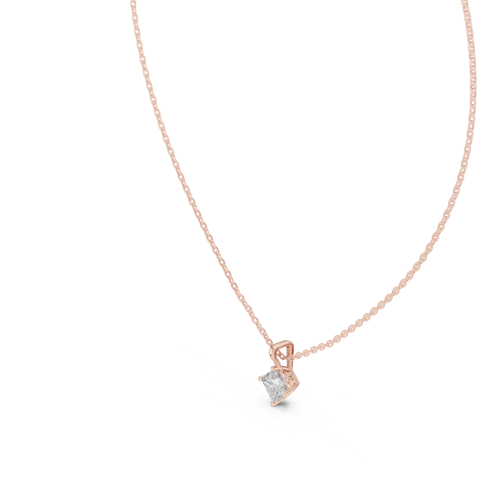  Rose Gold Enchanted Aurora Solitaire Necklace Right View