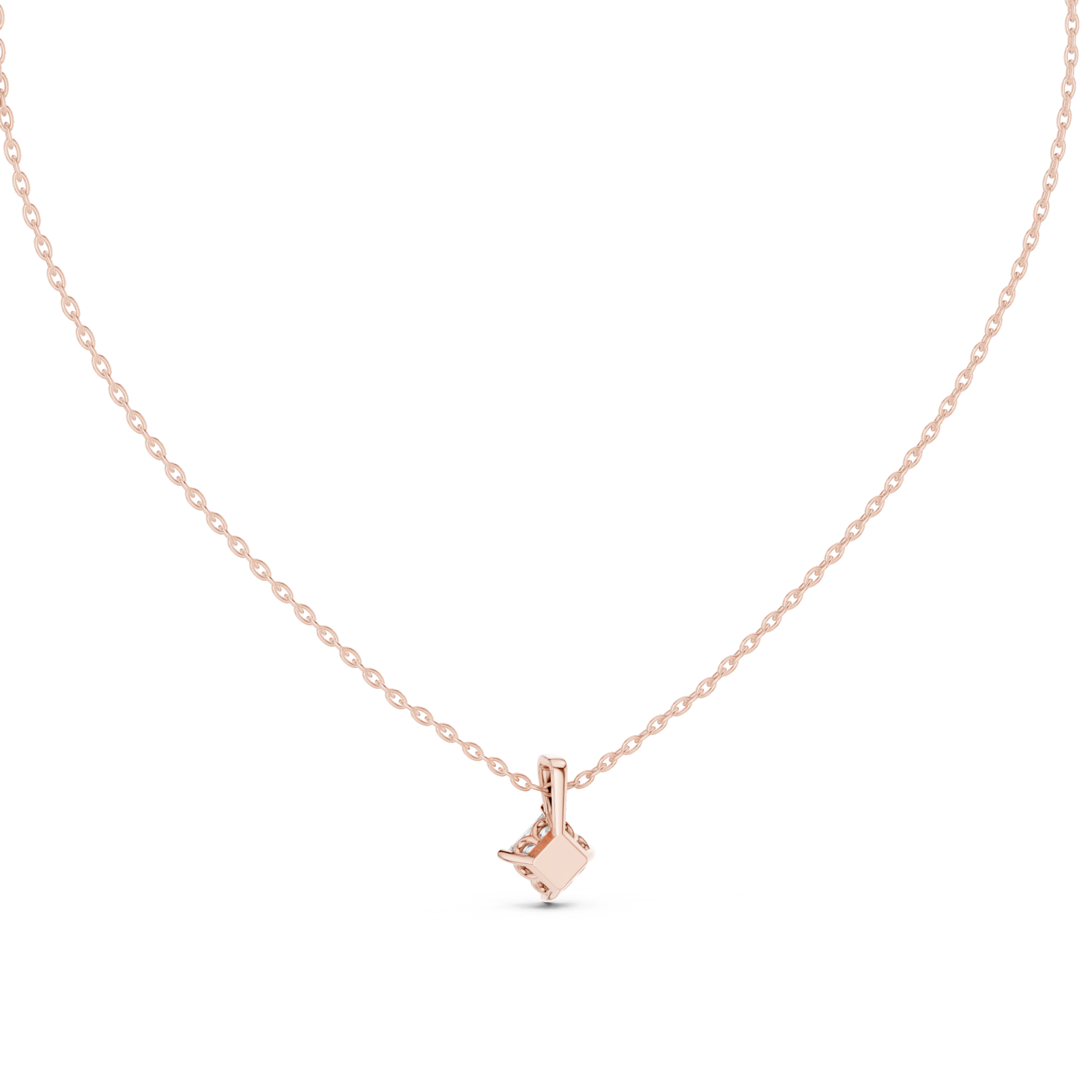  Rose Gold Enchanted Aurora Solitaire Necklace Front View