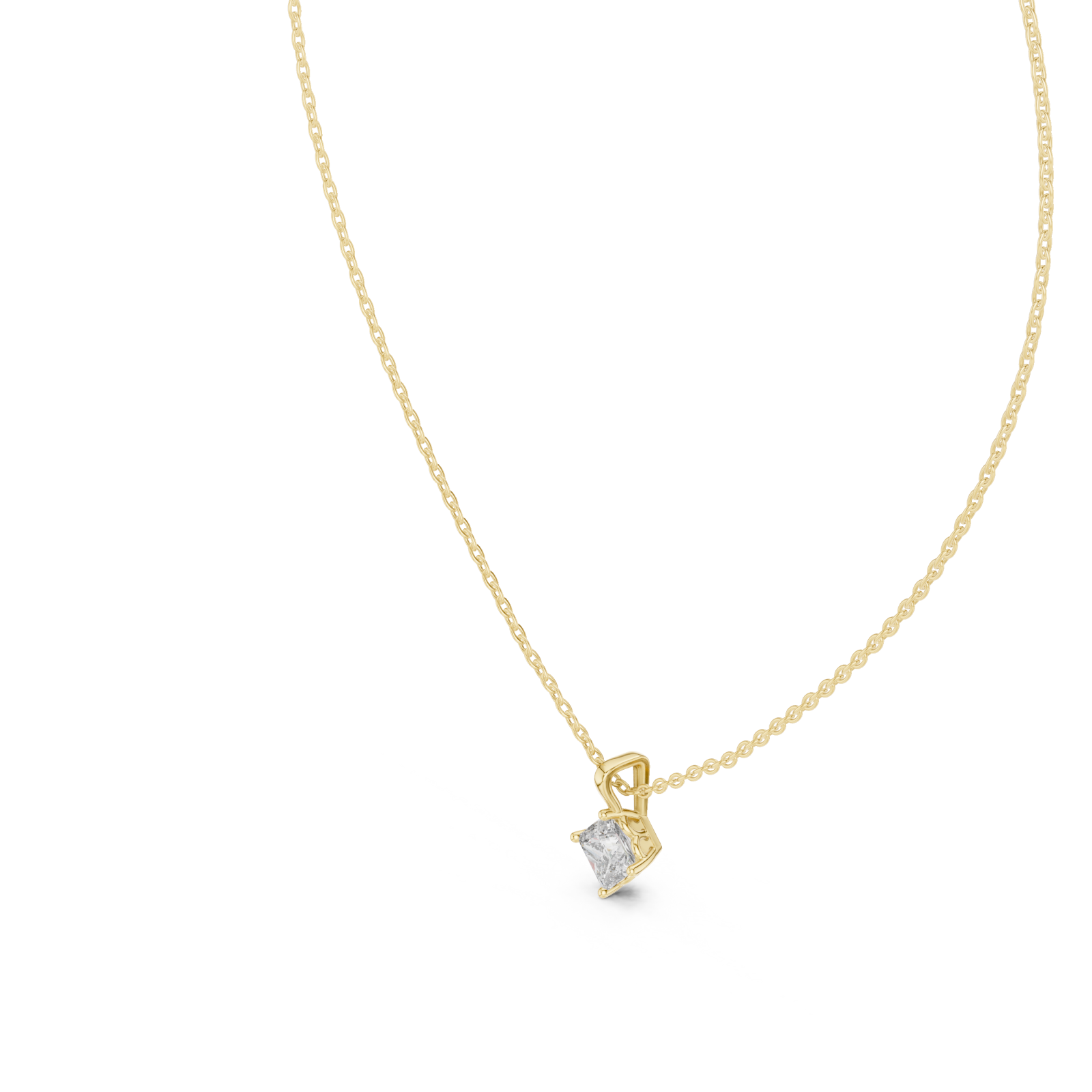 Gold Enchanted Aurora Solitaire Necklace Right View