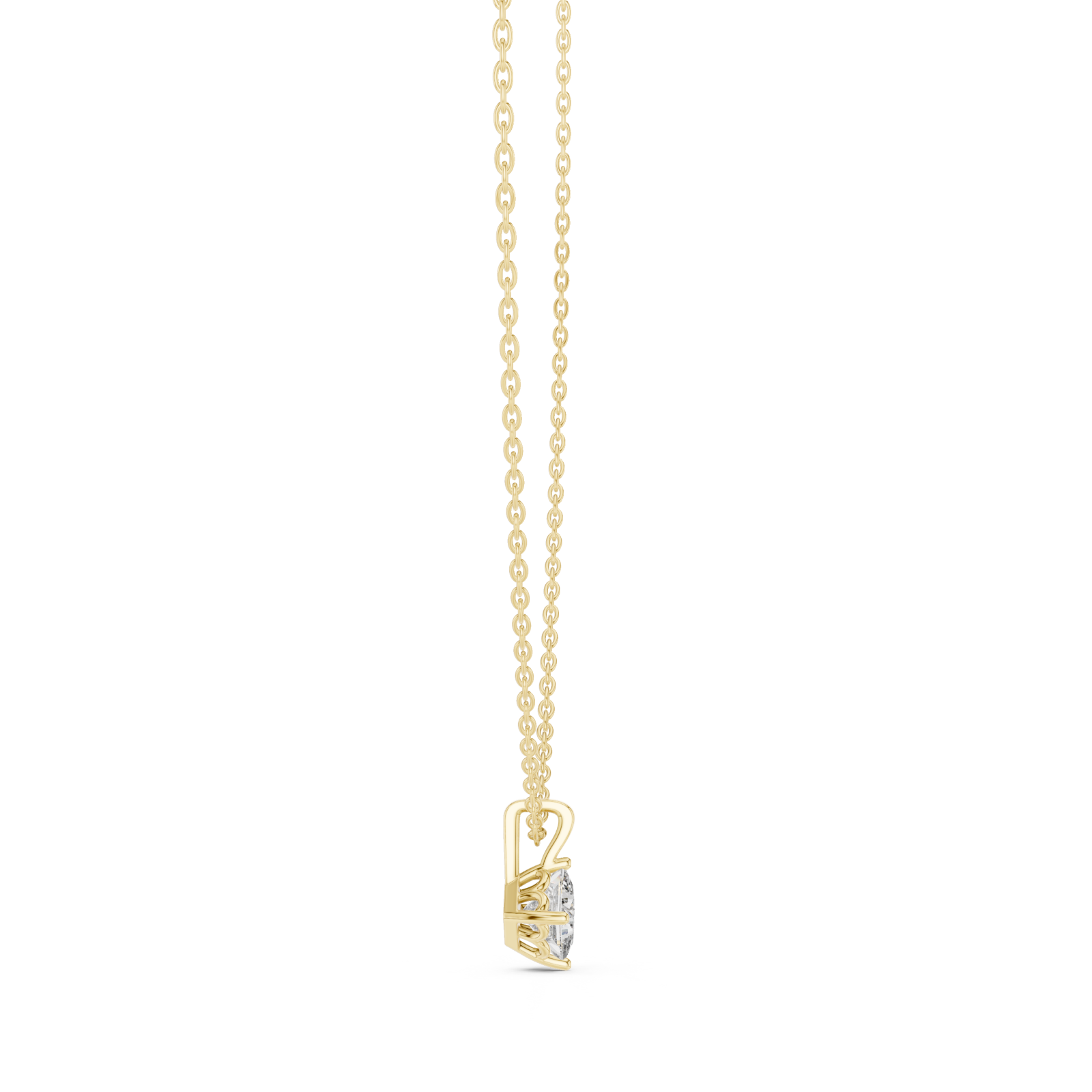  Gold Enchanted Aurora Solitaire Necklace Side View