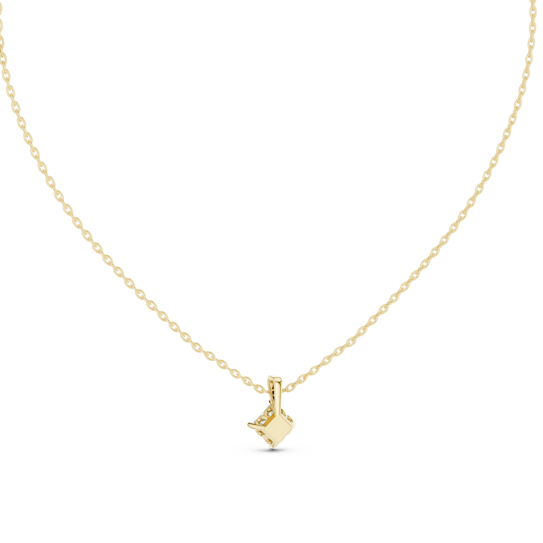 Gold Enchanted Aurora Solitaire Necklace Right View