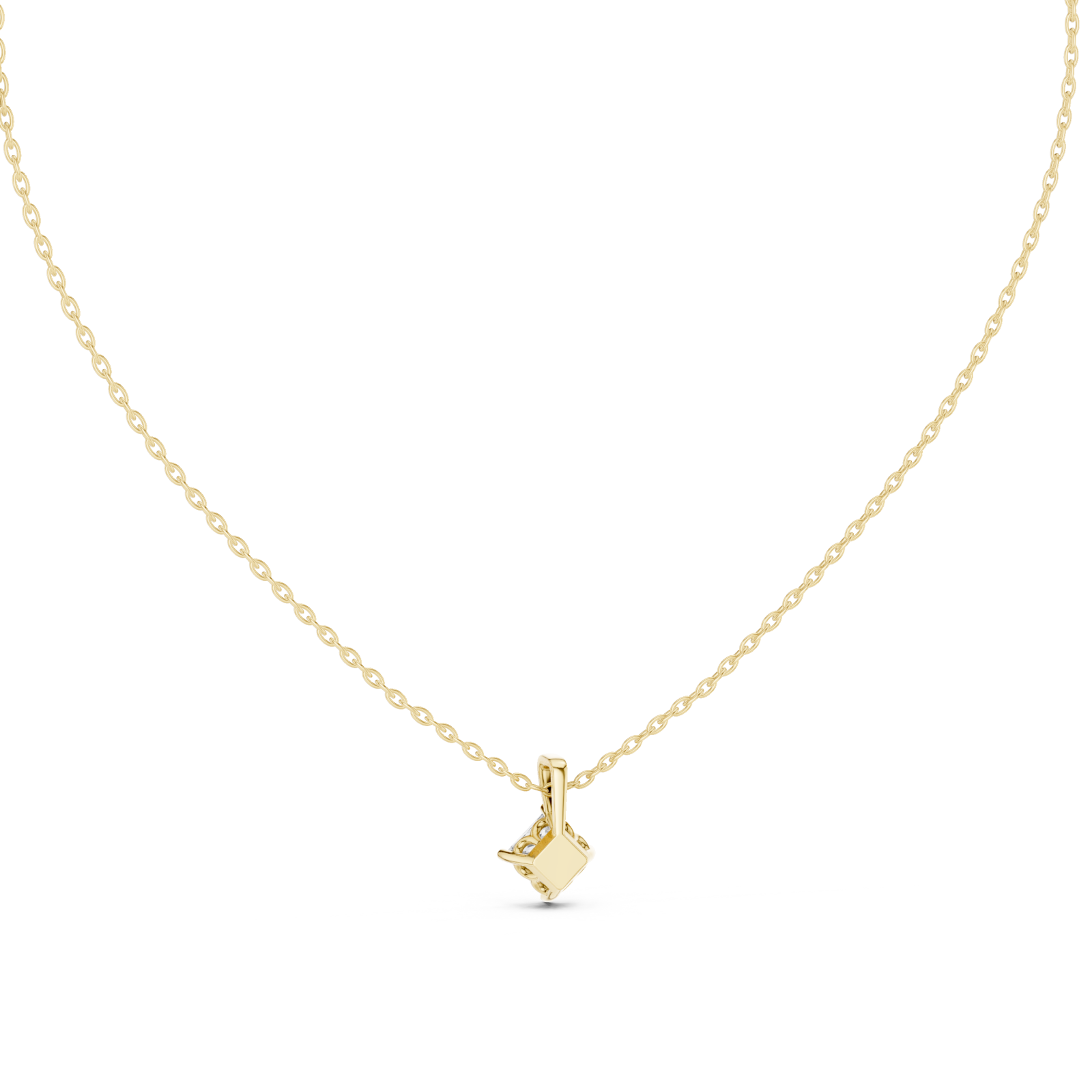  Gold Enchanted Aurora Solitaire Necklace Front View