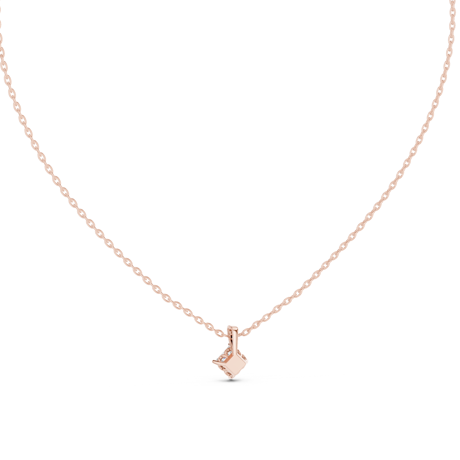  Rose Gold Ethereal Ripple Solitaire Pendant Front View