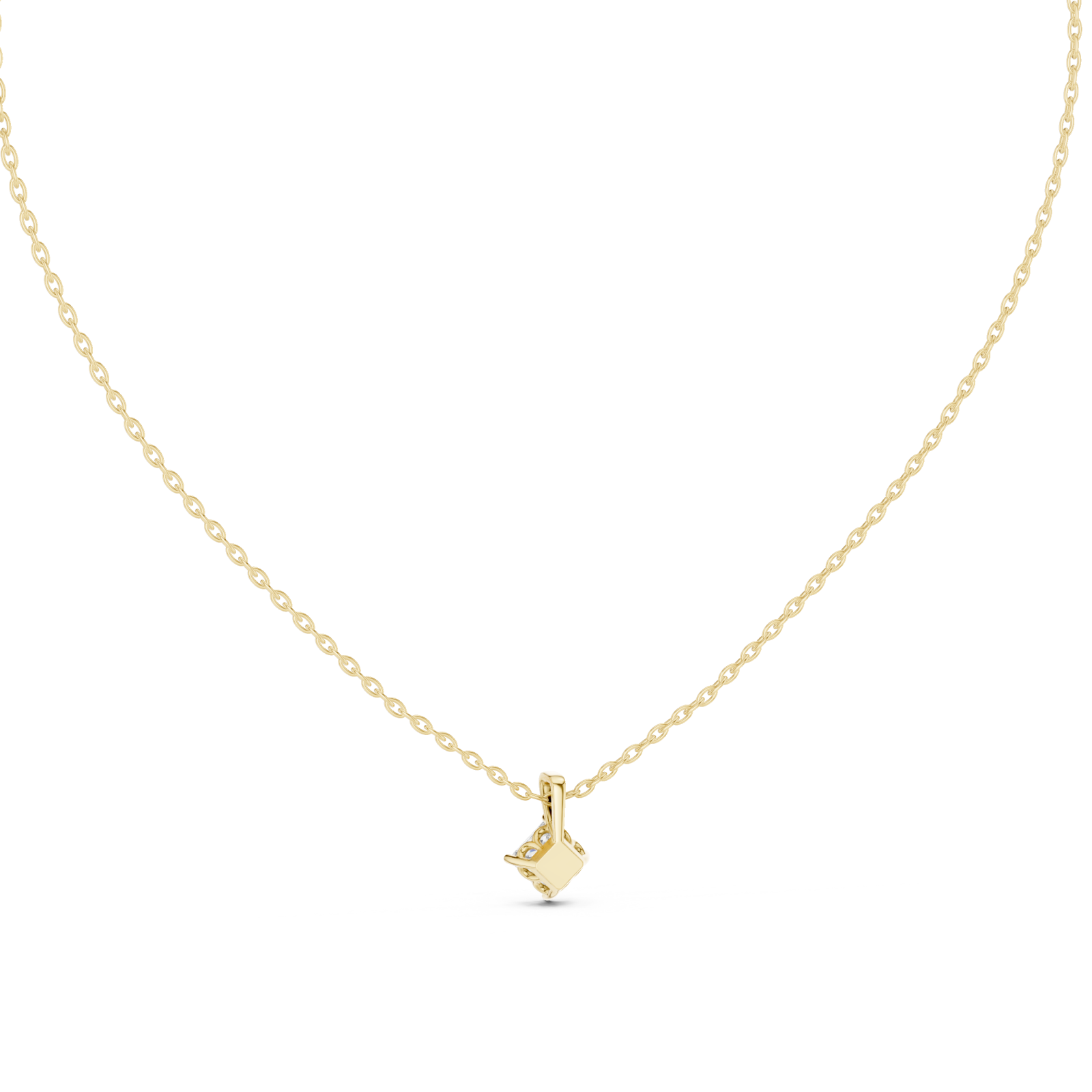  Gold Ethereal Ripple Solitaire Pendant Front View