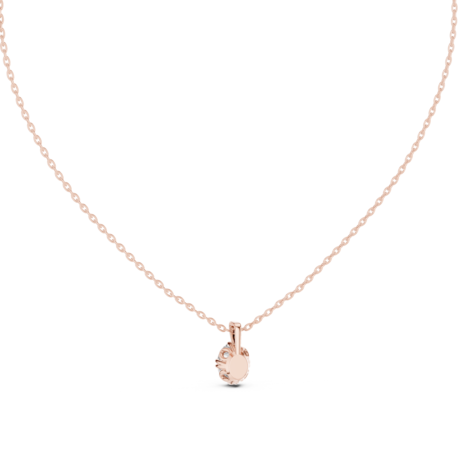  Rose Gold Celestial Serene Solitaire Necklace Front View