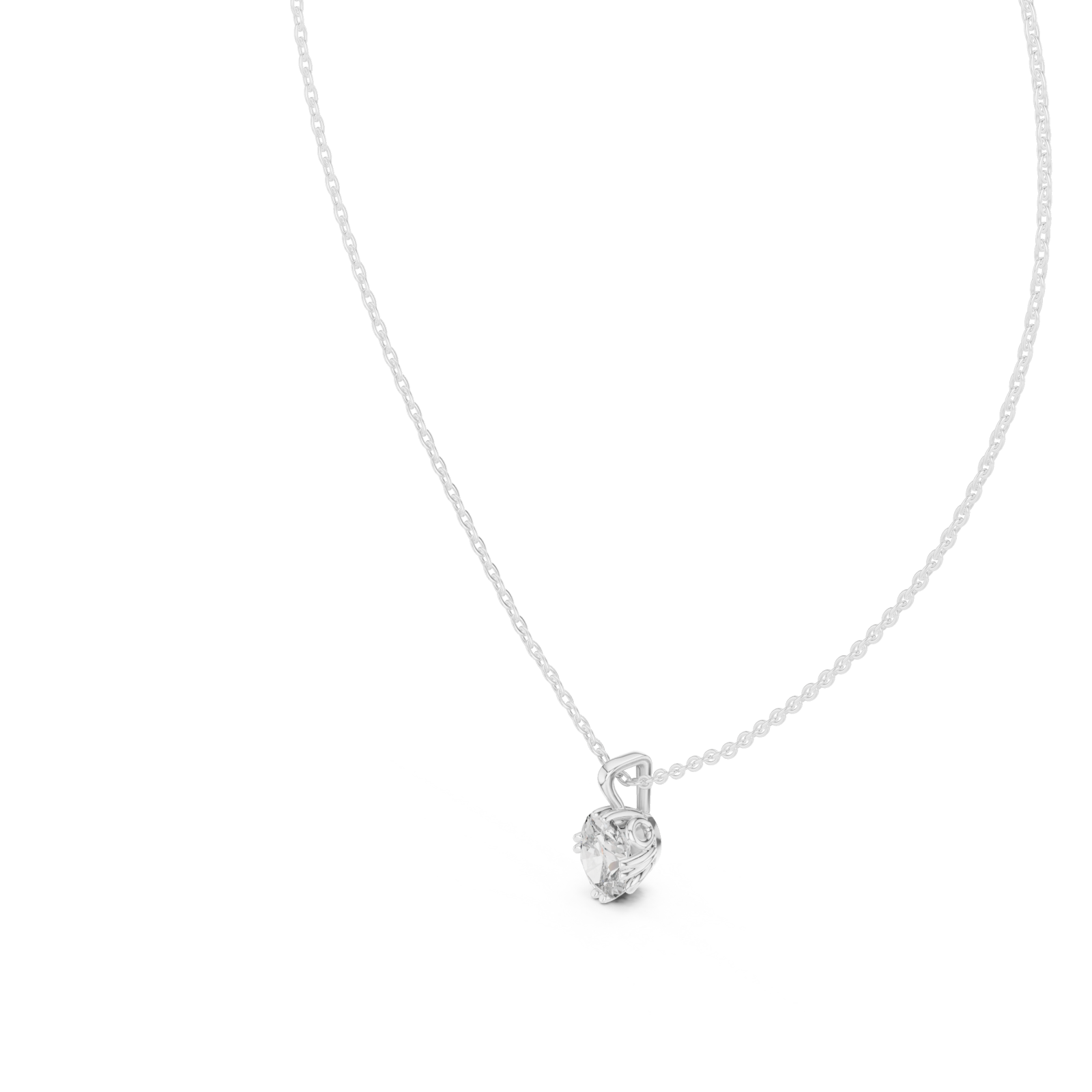  White Gold Celestial Serene Solitaire Necklace Right View