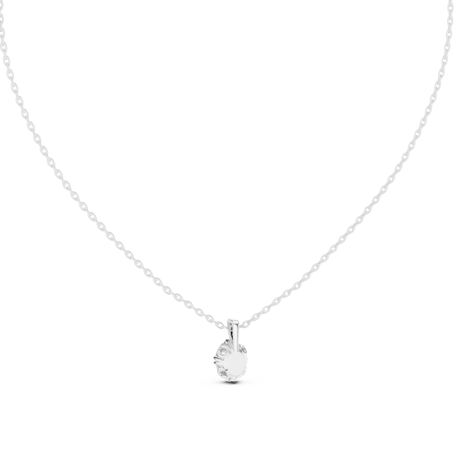  White Gold Celestial Serene Solitaire Necklace Front View