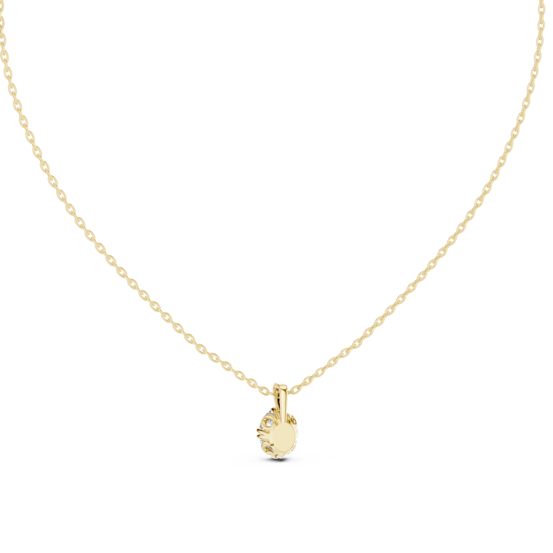 Gold Celestial Serene Solitaire Necklace Right View