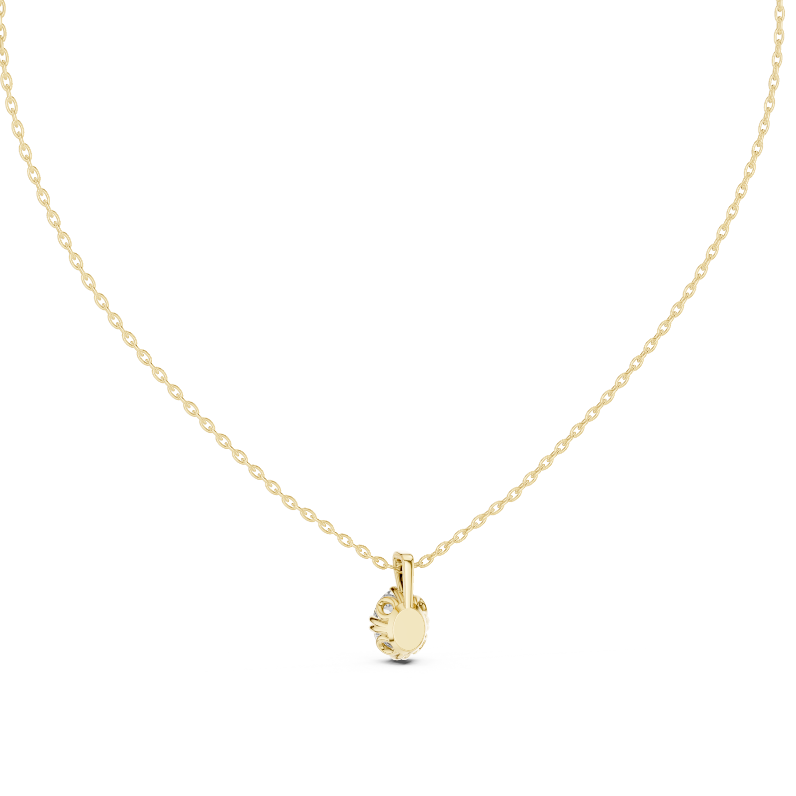  Gold Celestial Serene Solitaire Necklace Front View