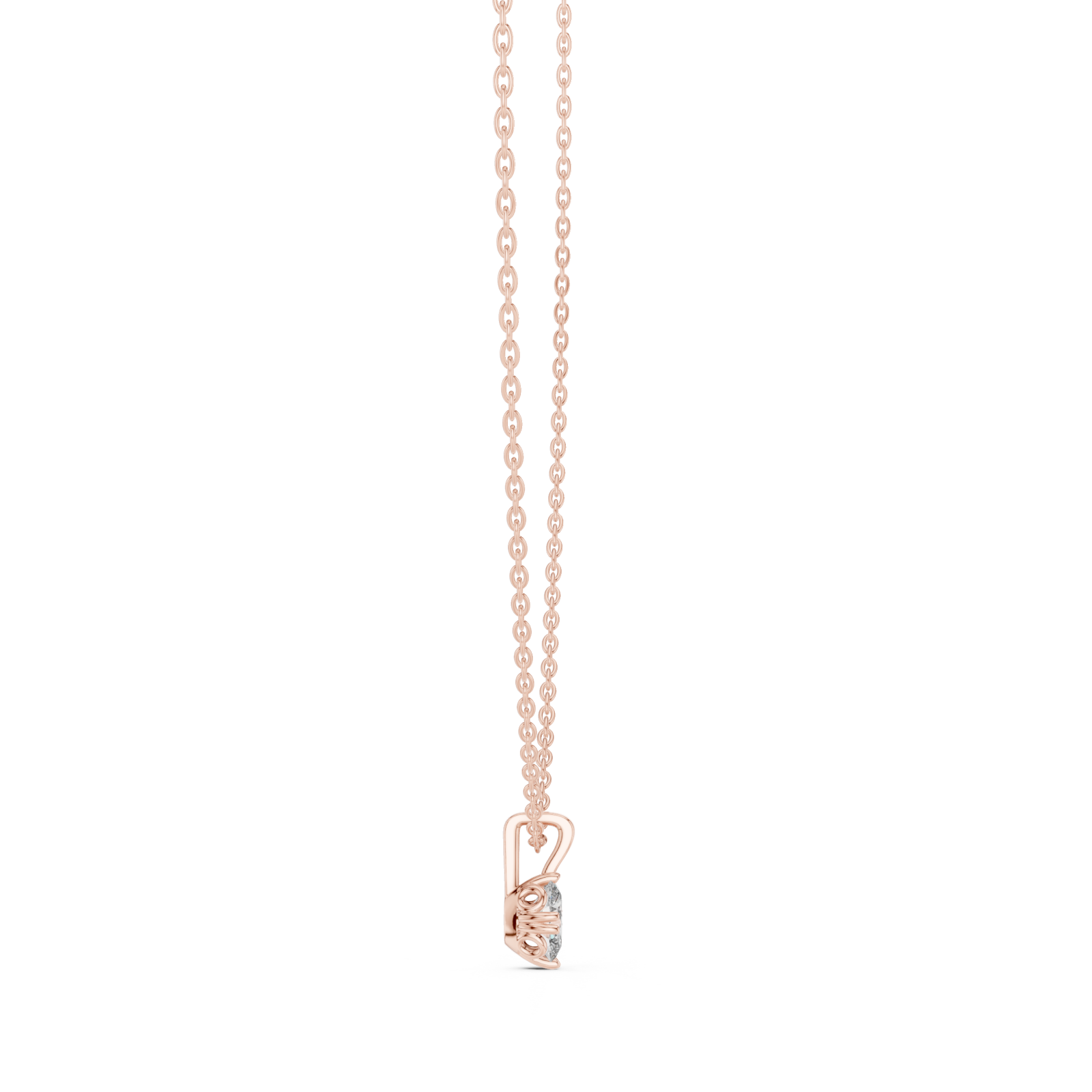  Rose Gold Infinite Grace Curl Pendant Side View