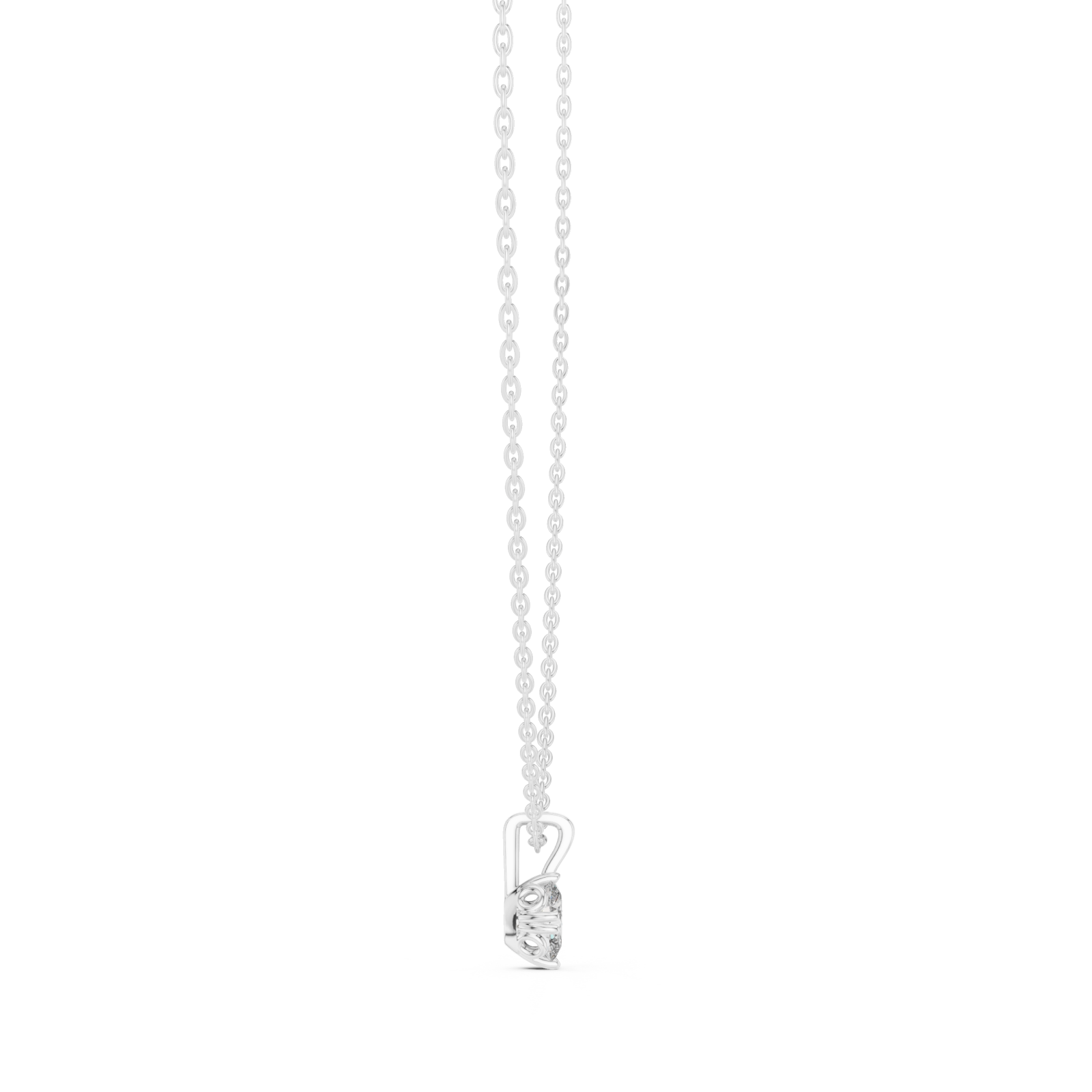  White Gold Infinite Grace Curl Pendant Side View