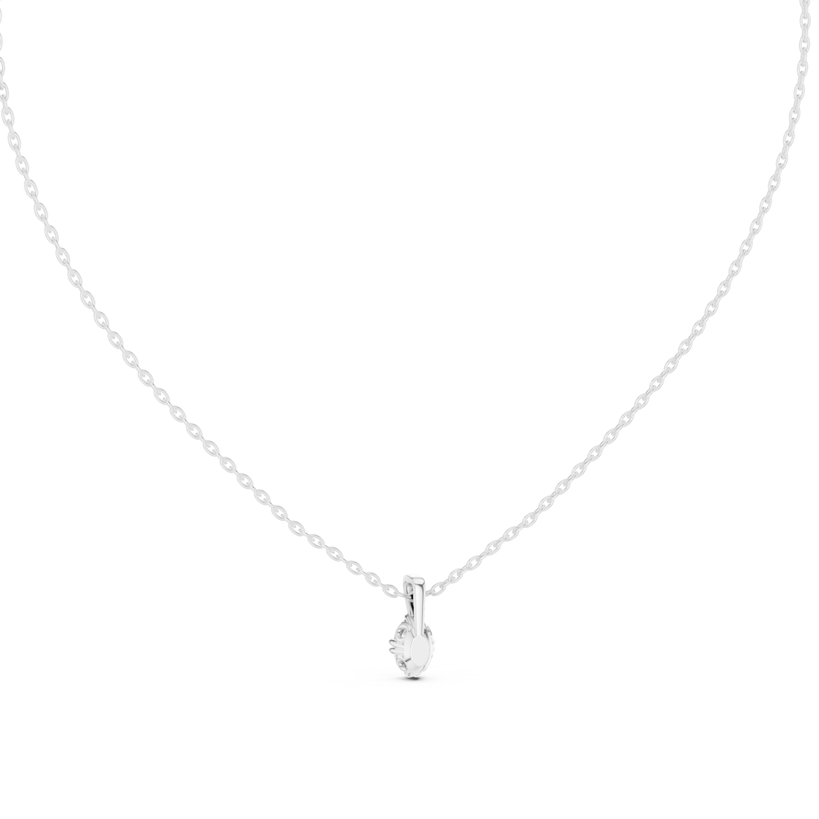  White Gold Infinite Grace Curl Pendant Front View