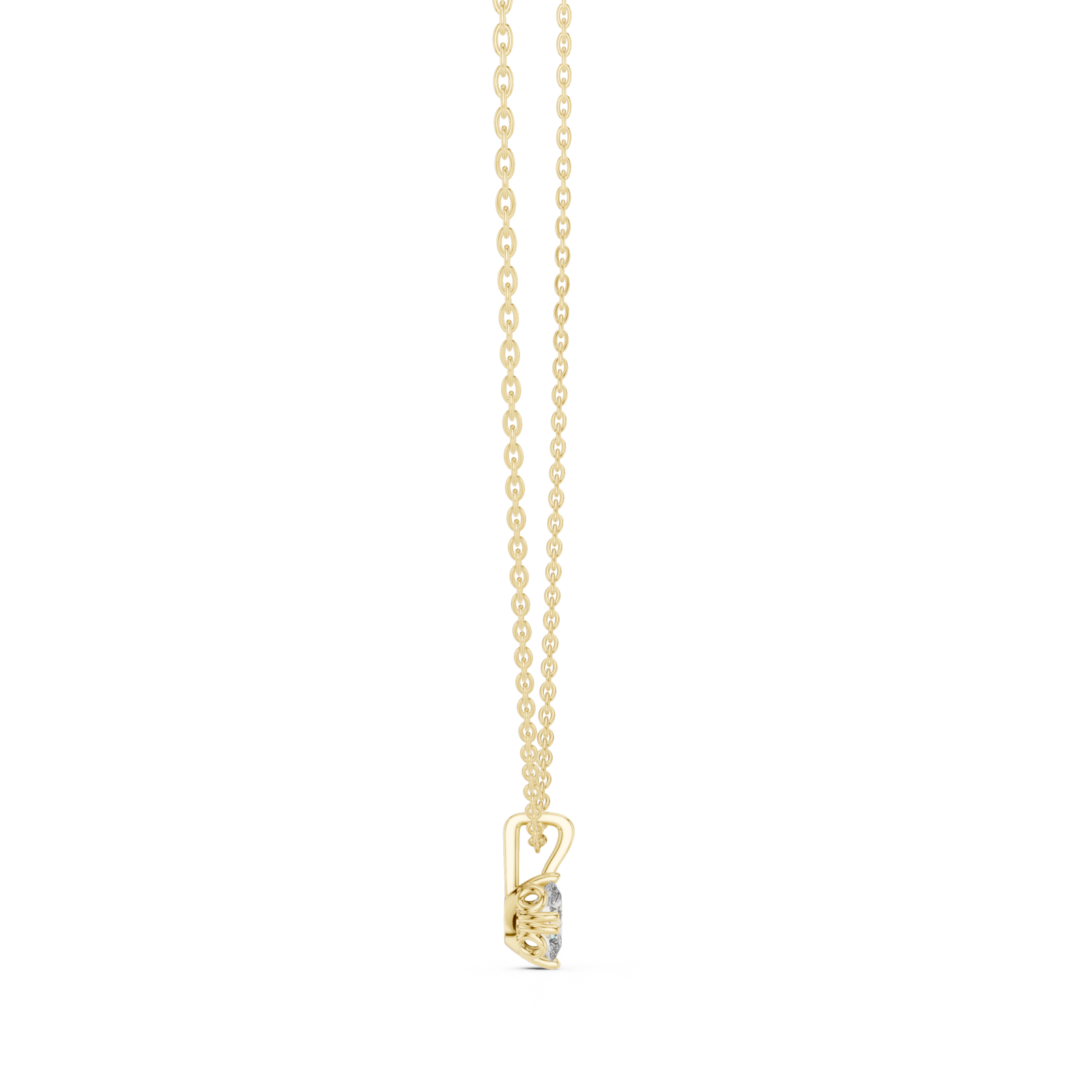  Gold Infinite Grace Curl Pendant Side View